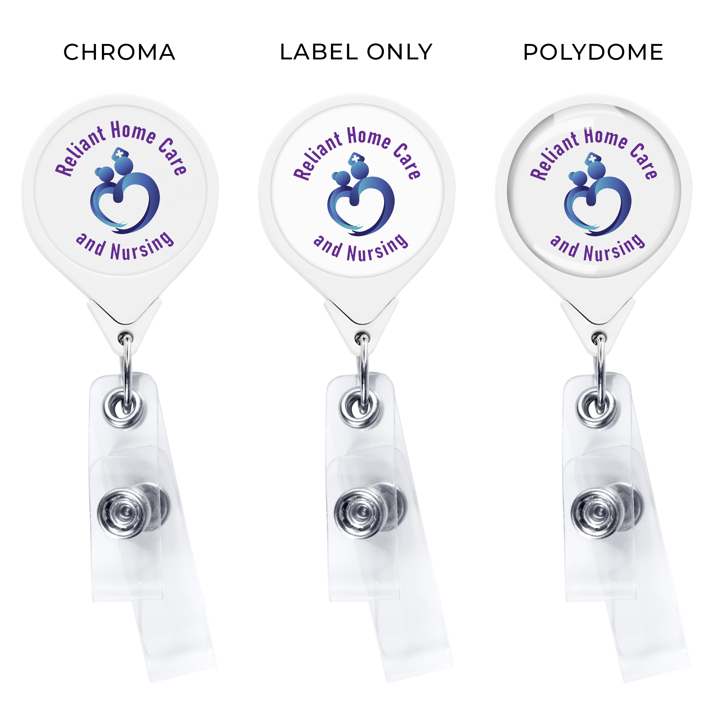 OVERSTOCK:: BHQ44WH | JUMBO Anti-Microbial Round 2-Strap Badge Reel