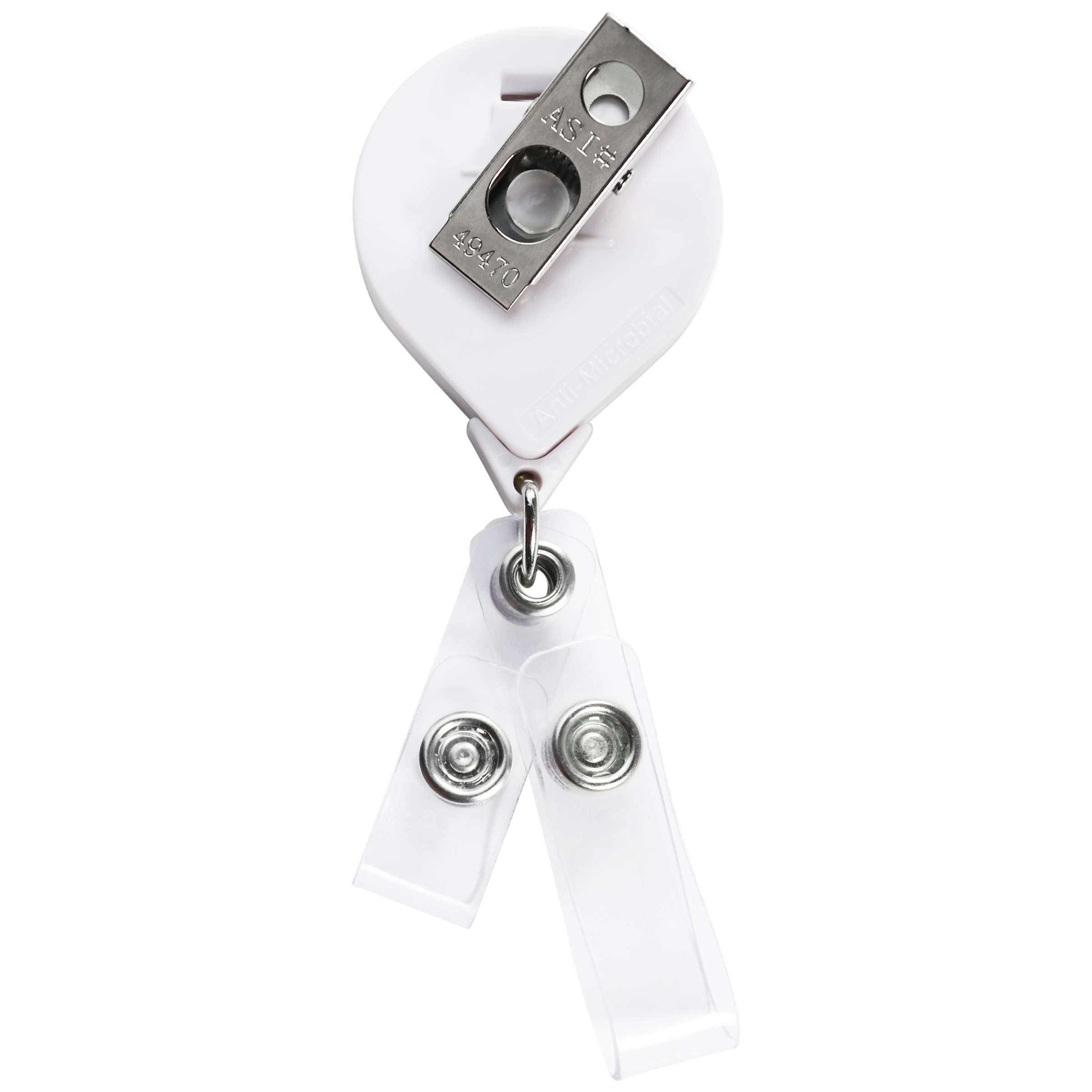 OVERSTOCK:: BHQ44WH | JUMBO Anti-Microbial Round 2-Strap Badge Reel