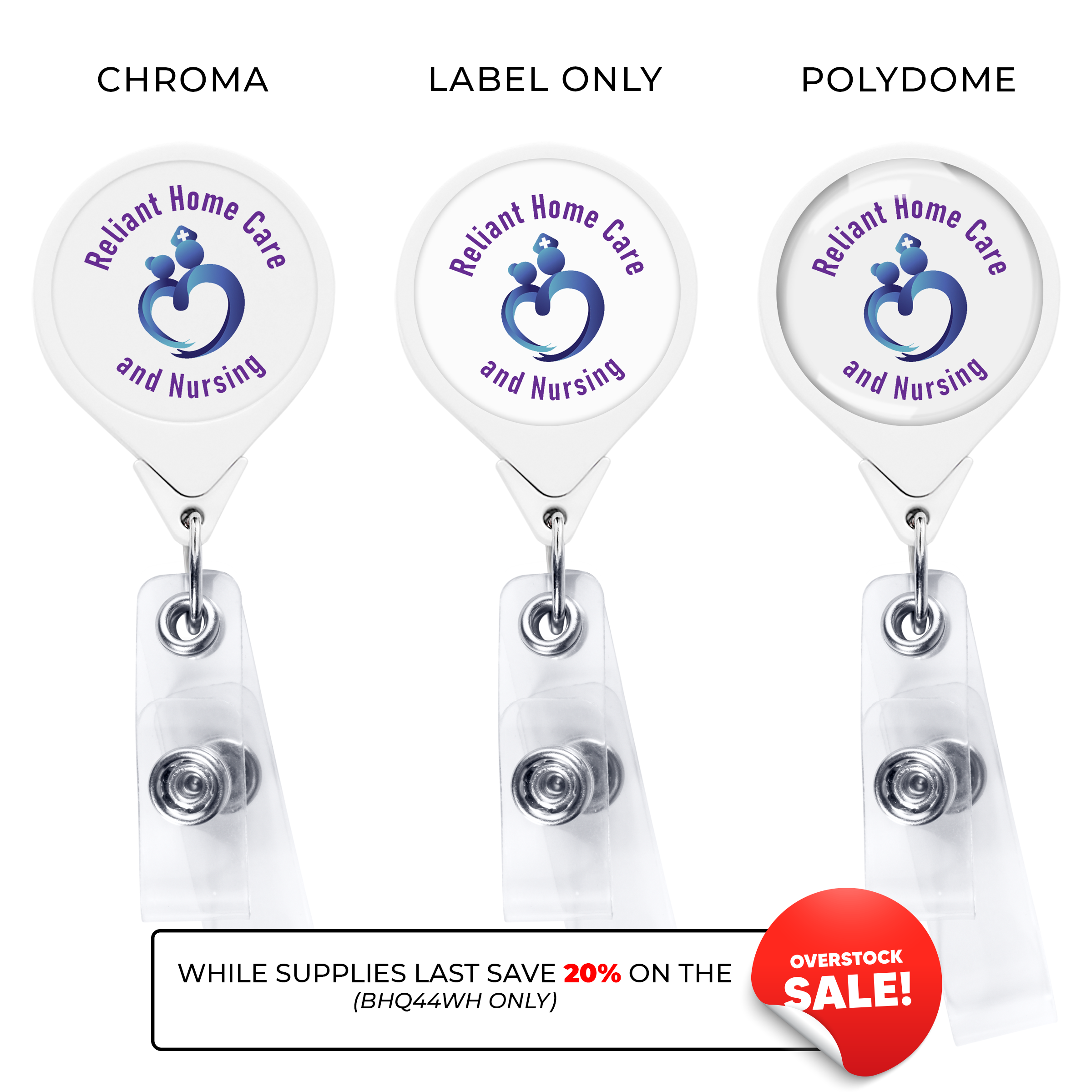 BHQ44 | JUMBO Anti-Microbial Round 2-Strap Badge Reel