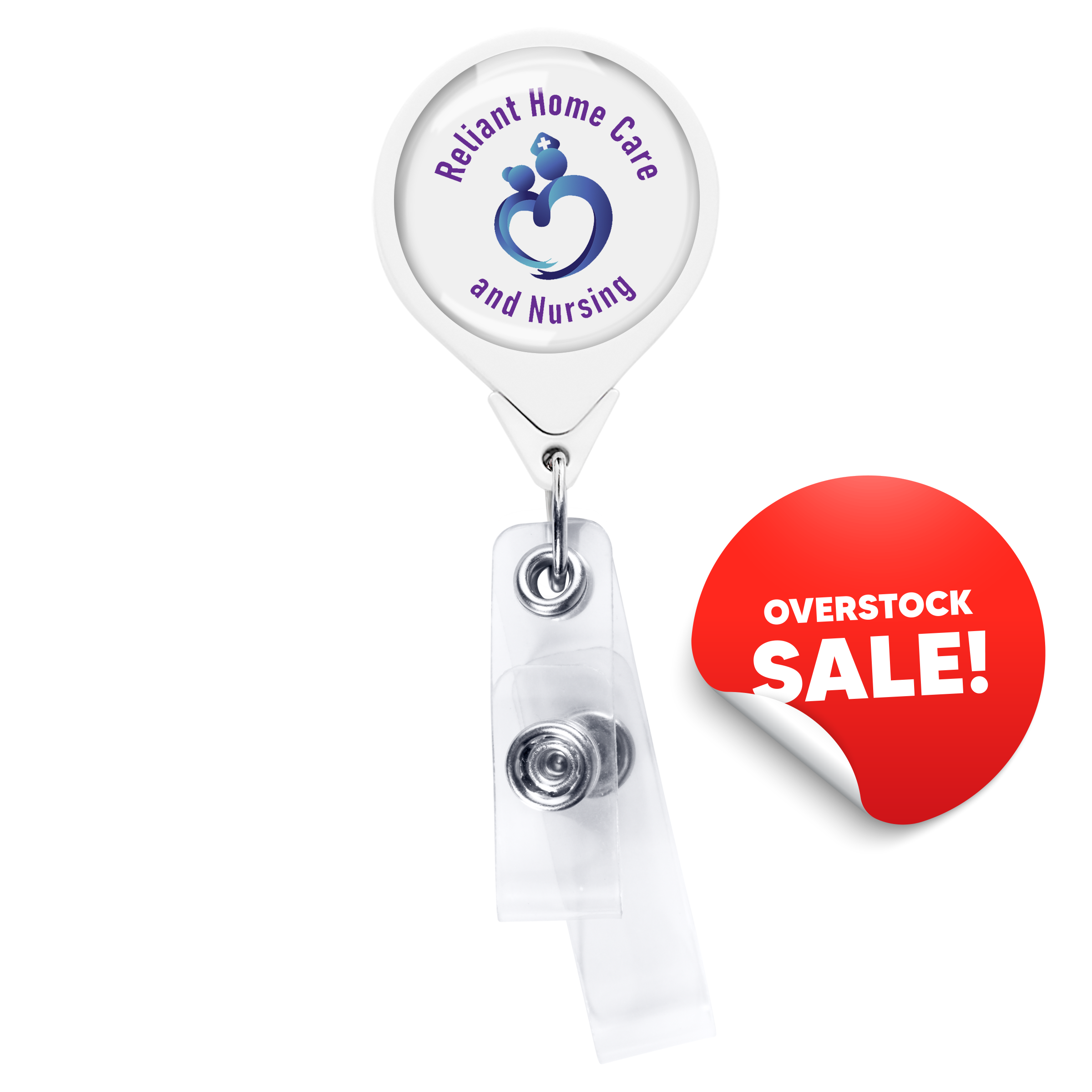 OVERSTOCK:: BHQ44WH | JUMBO Anti-Microbial Round 2-Strap Badge Reel