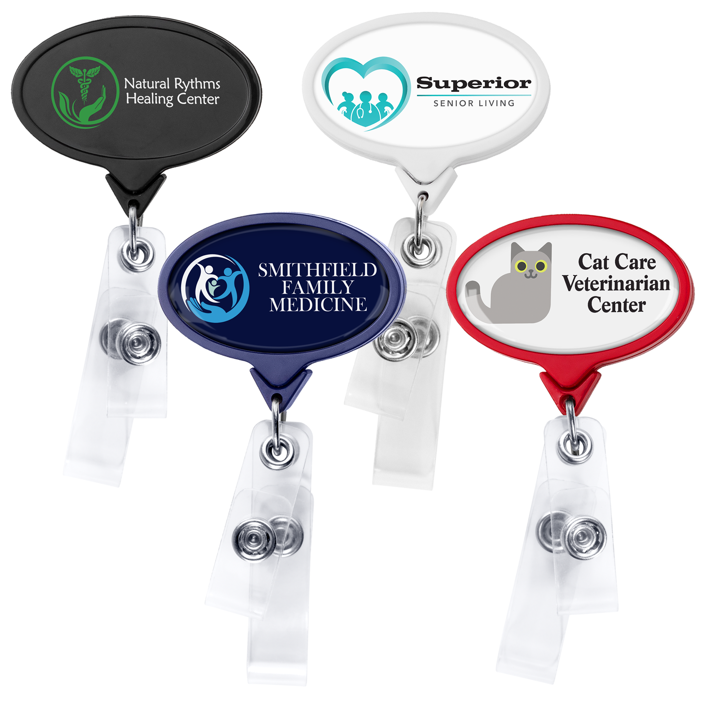 BHQ66 | JUMBO Anti-Microbial Oval 2-Strap Badge Reel