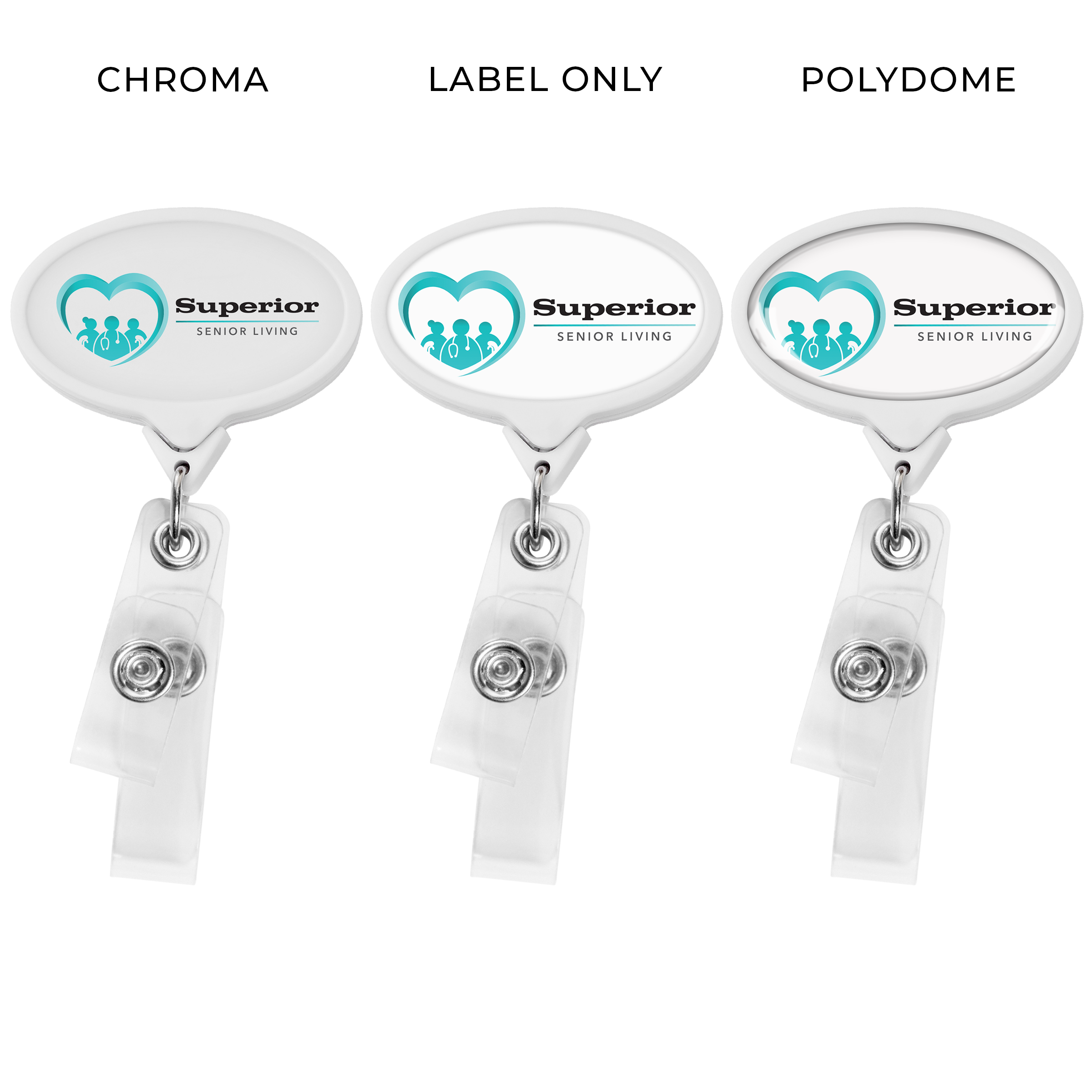 BHQ66 | JUMBO Anti-Microbial Oval 2-Strap Badge Reel