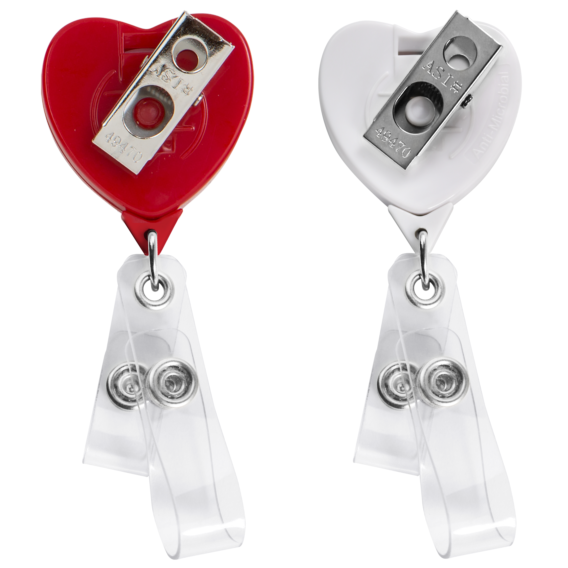 BHQ85 | JUMBO Anti-Microbial Heart 2-Strap Badge Reel