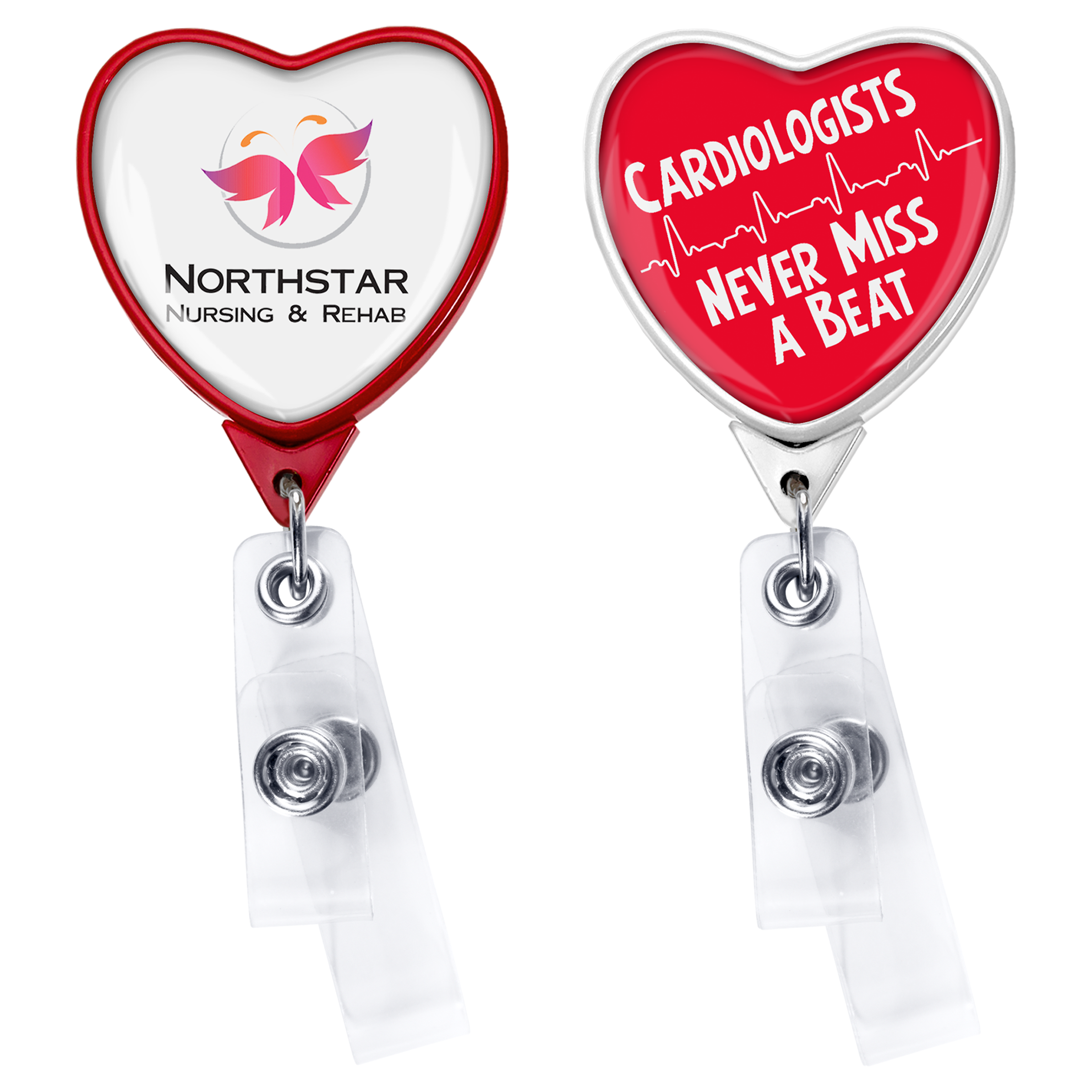 BHQ85 | JUMBO Anti-Microbial Heart 2-Strap Badge Reel