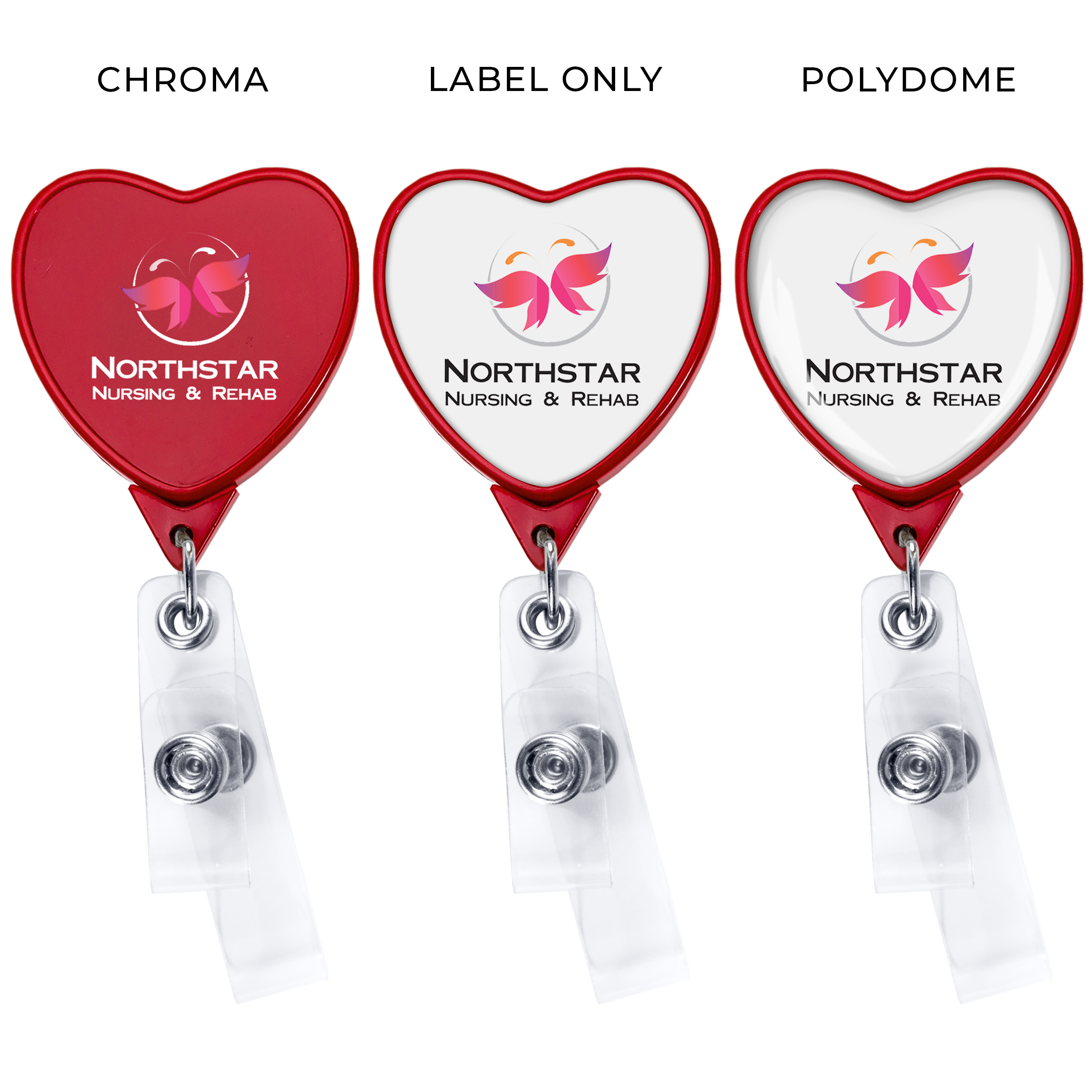 BHQ85 | JUMBO Anti-Microbial Heart 2-Strap Badge Reel