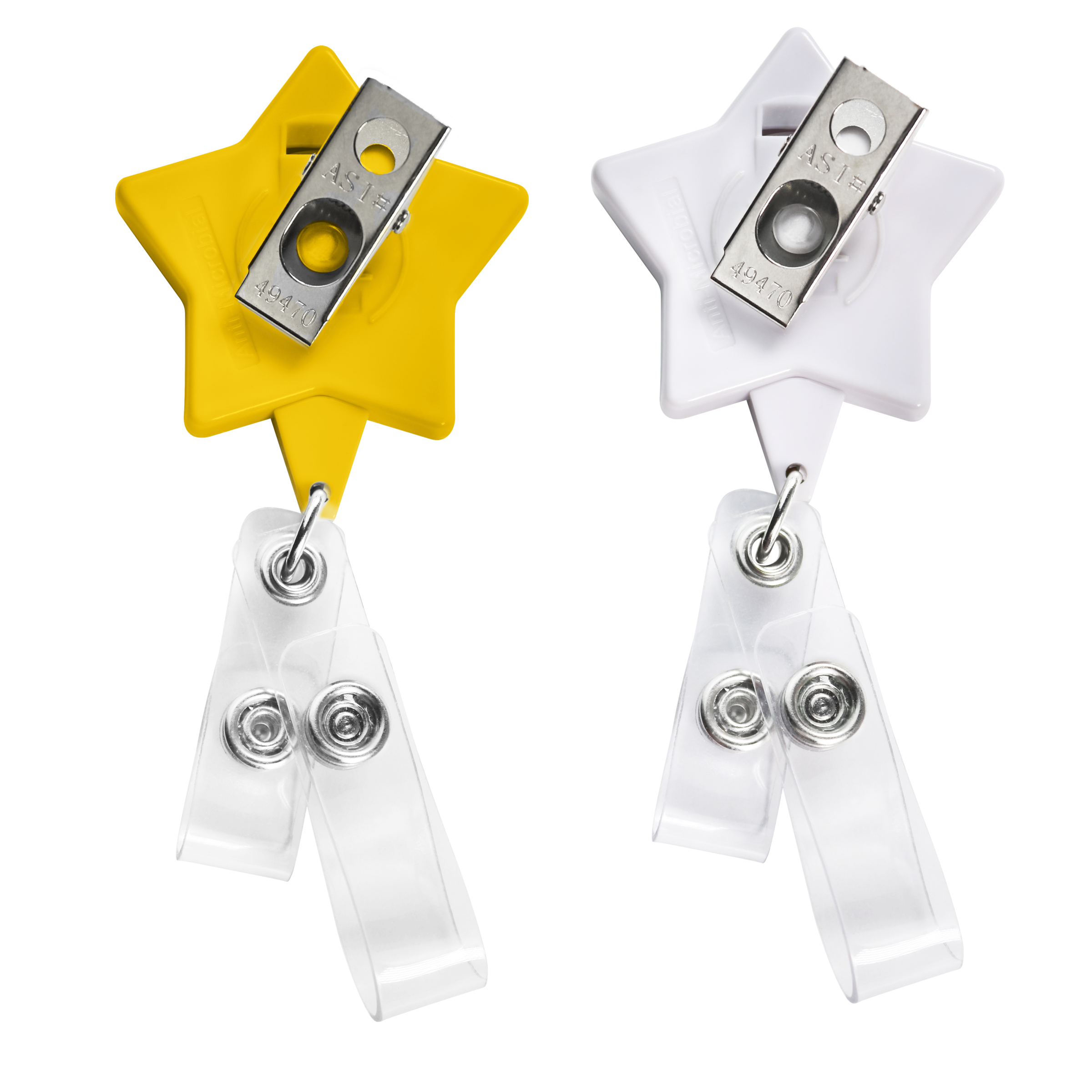 BHQ86 | JUMBO Anti-Microbial Star 2-Strap Badge Reel