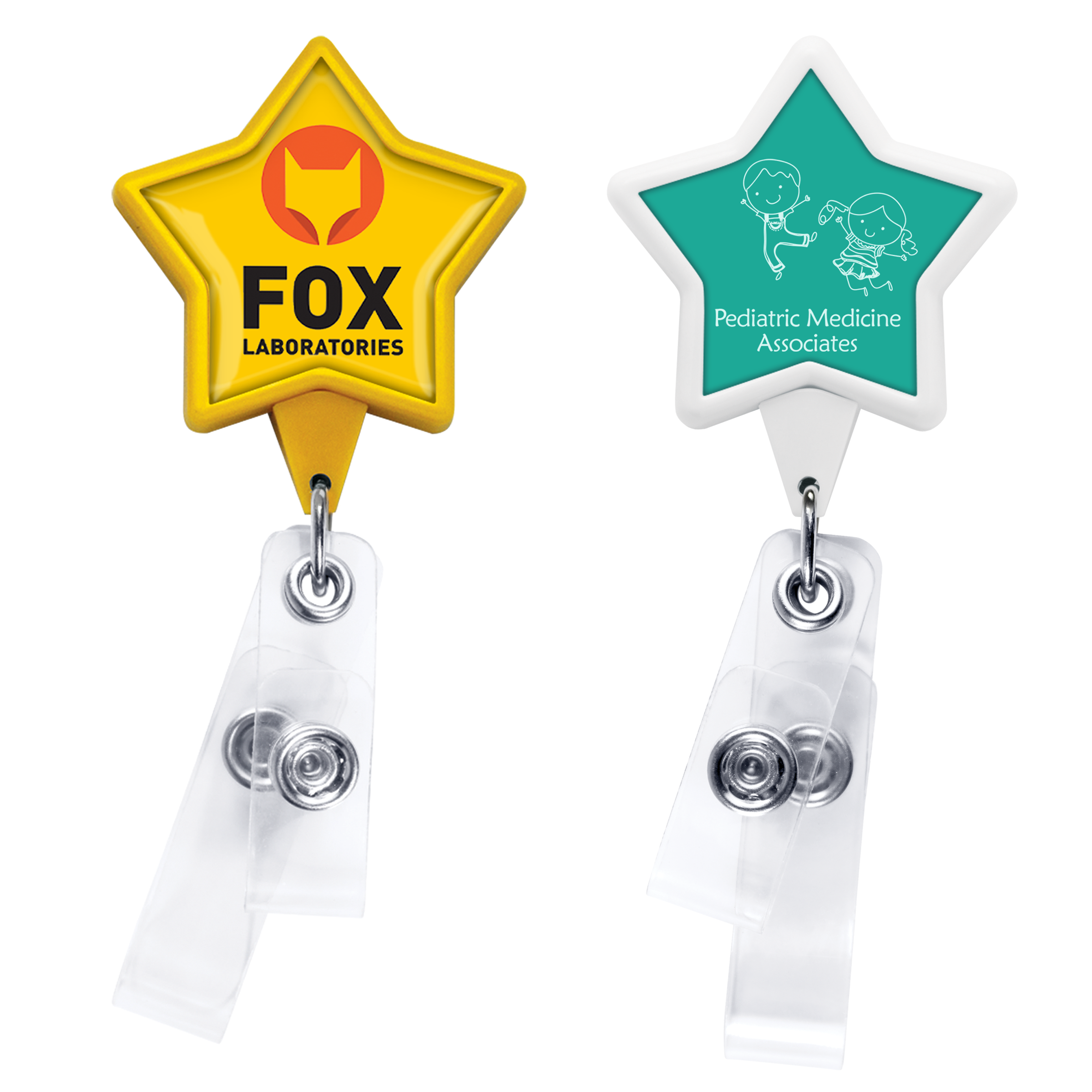 BHQ86 | JUMBO Anti-Microbial Star 2-Strap Badge Reel