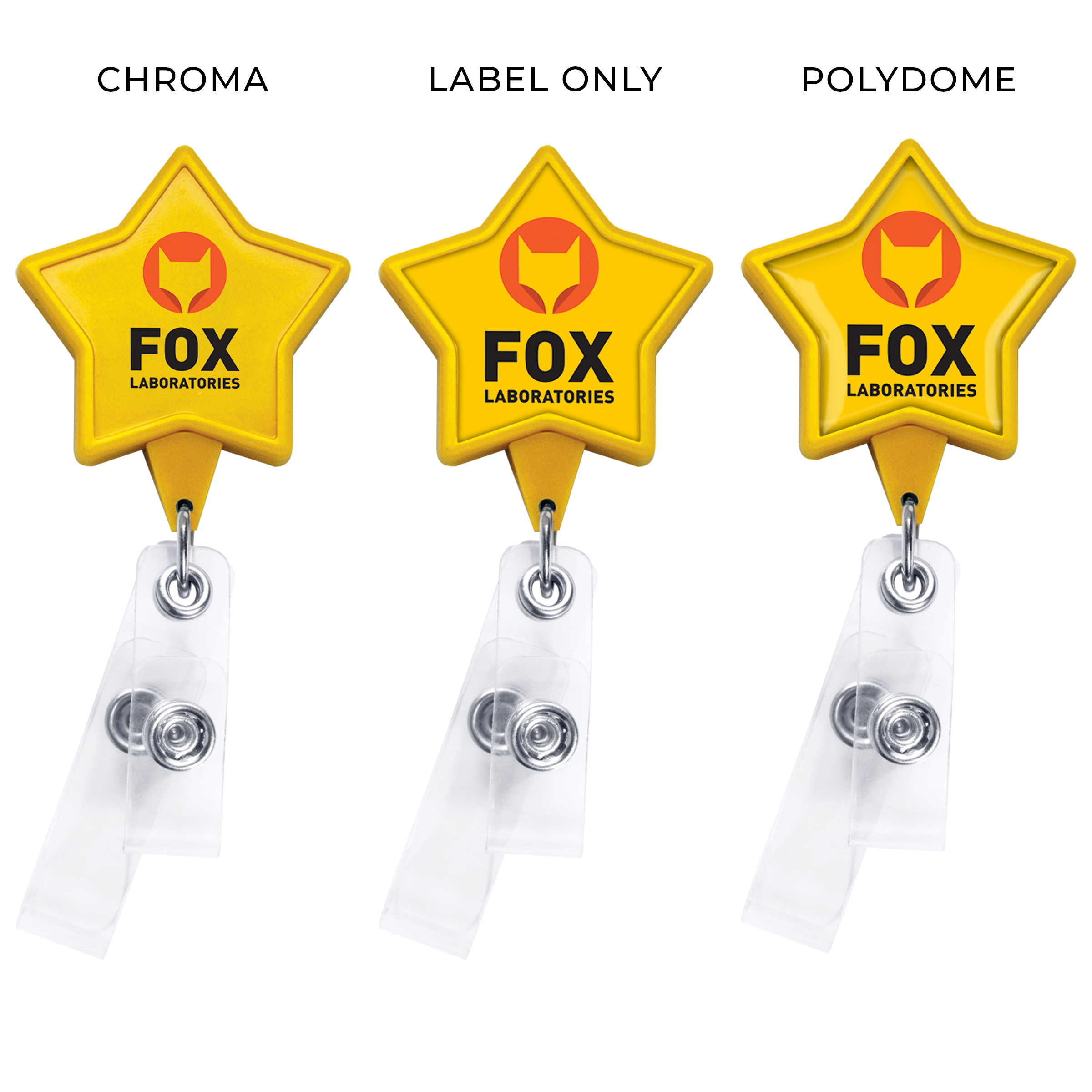 BHQ86 | JUMBO Anti-Microbial Star 2-Strap Badge Reel