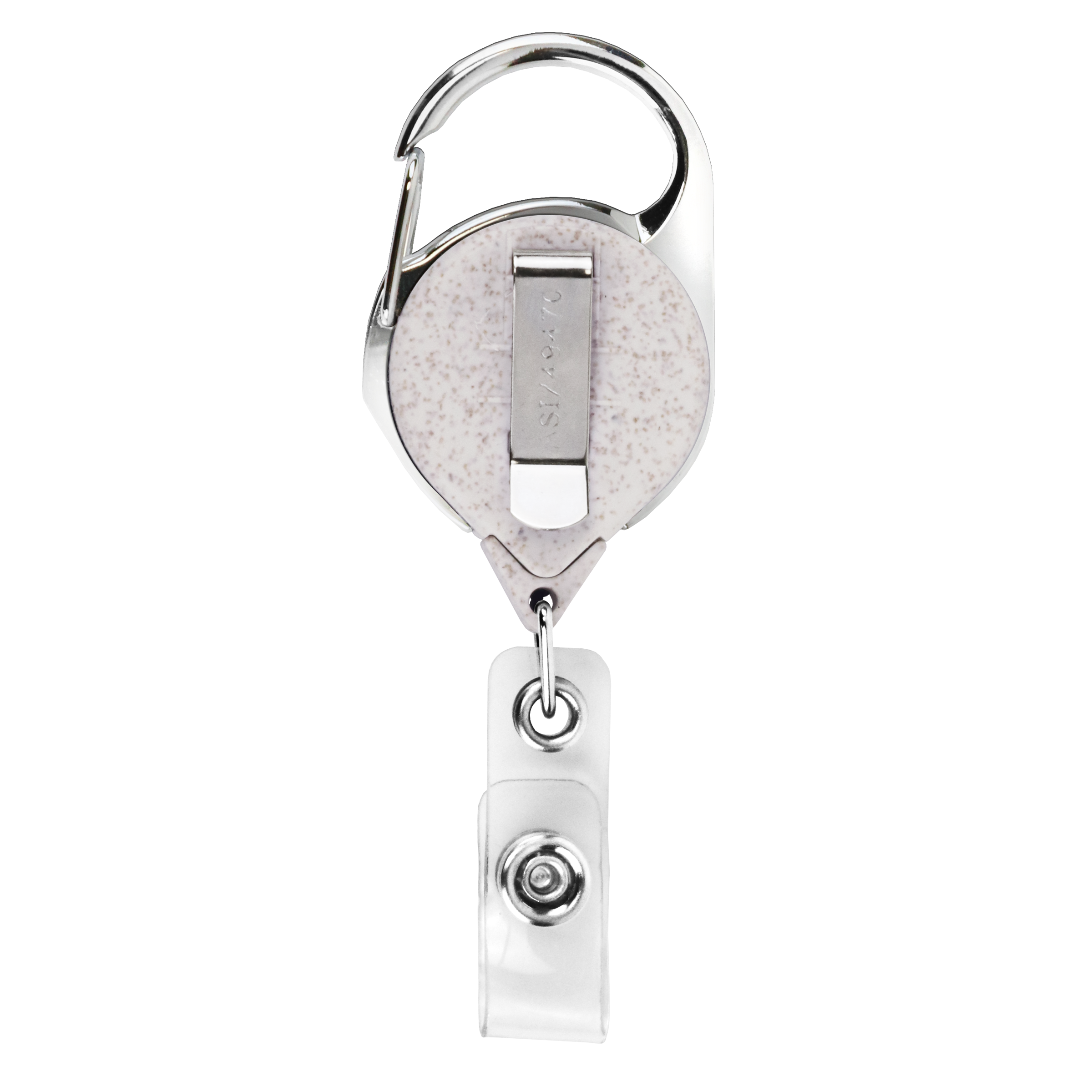 BHWS68 |Wheat Straw Belt Clip Carabiner Badge Reel