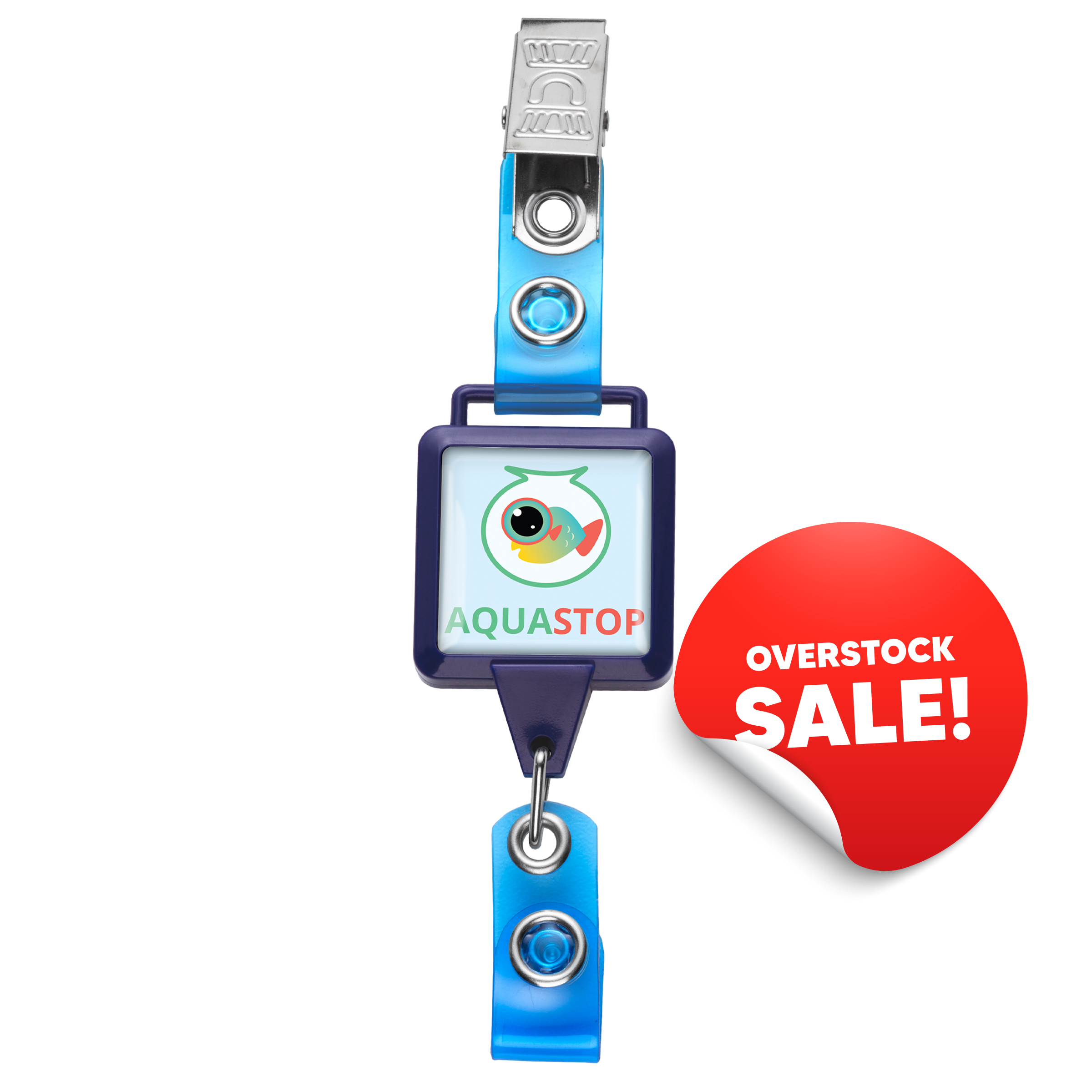 OVERSTOCK :: BHY5BL | Square Hanger Badge Reel