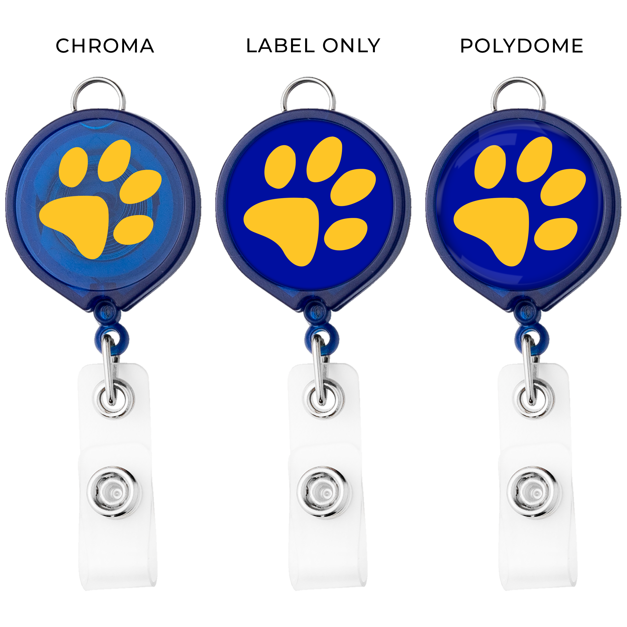 TBH30 | Translucent Large Face Badge Reel with Lanyard Attachment