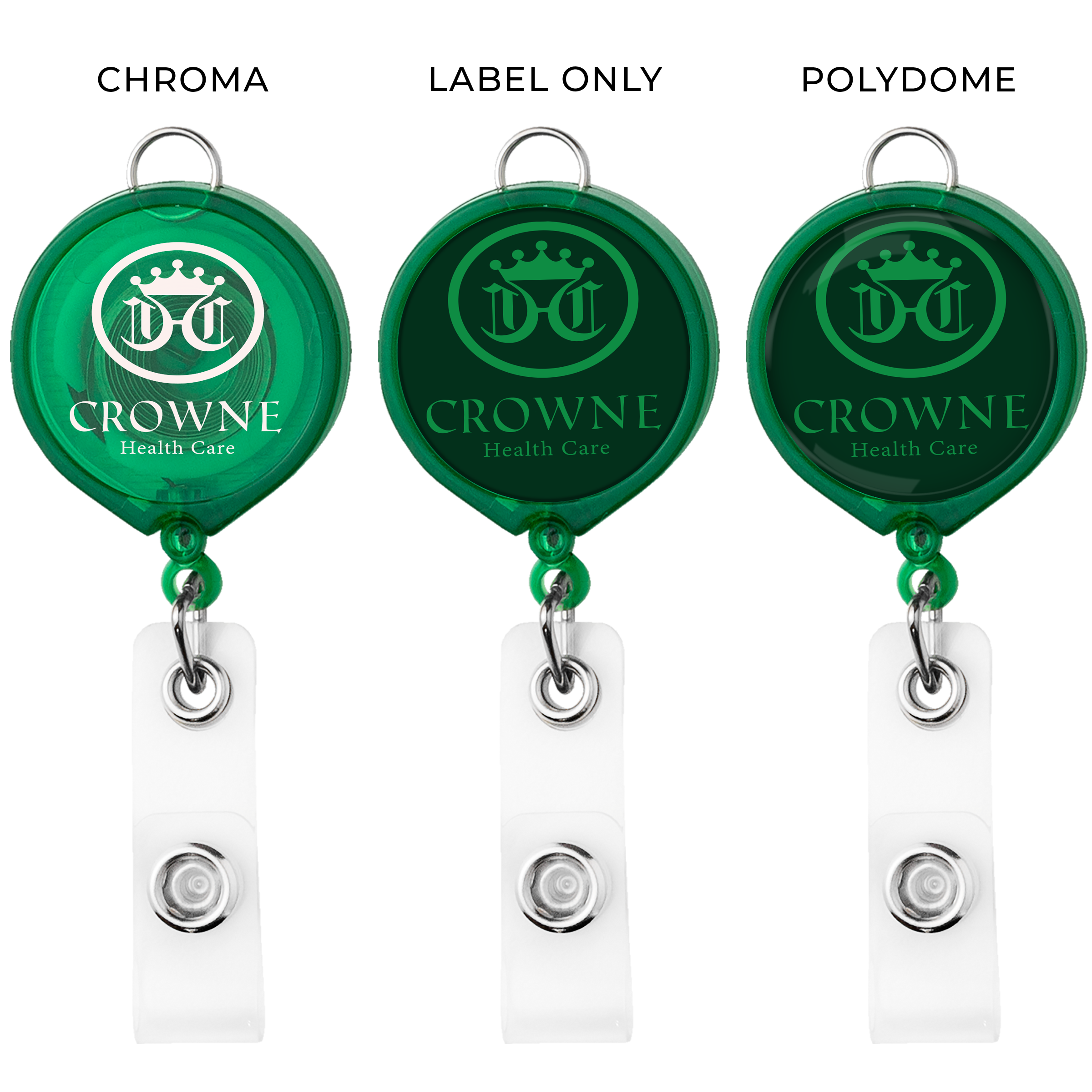 TBH30 | Translucent Large Face Badge Reel with Lanyard Attachment