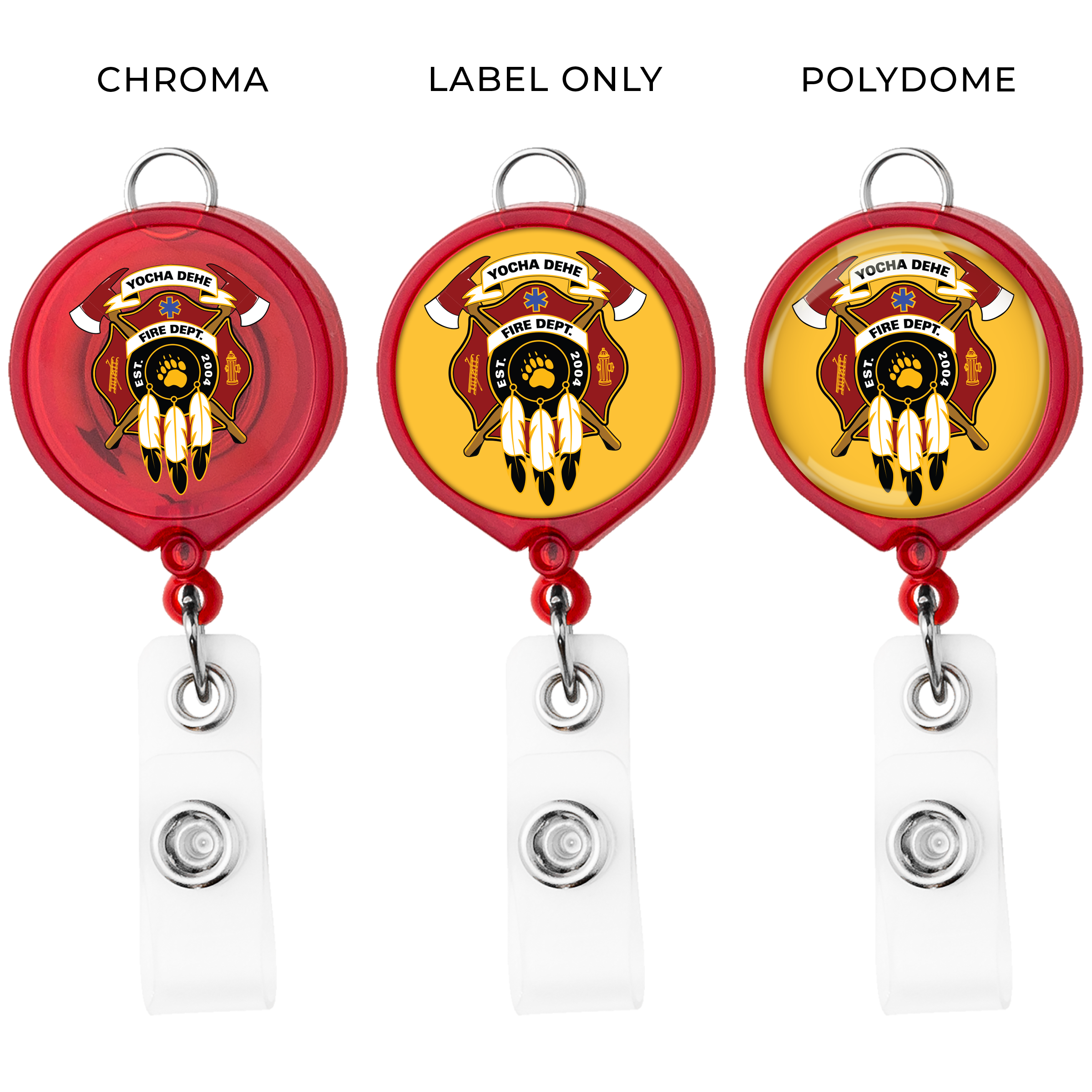 TBH30 | Translucent Large Face Badge Reel with Lanyard Attachment