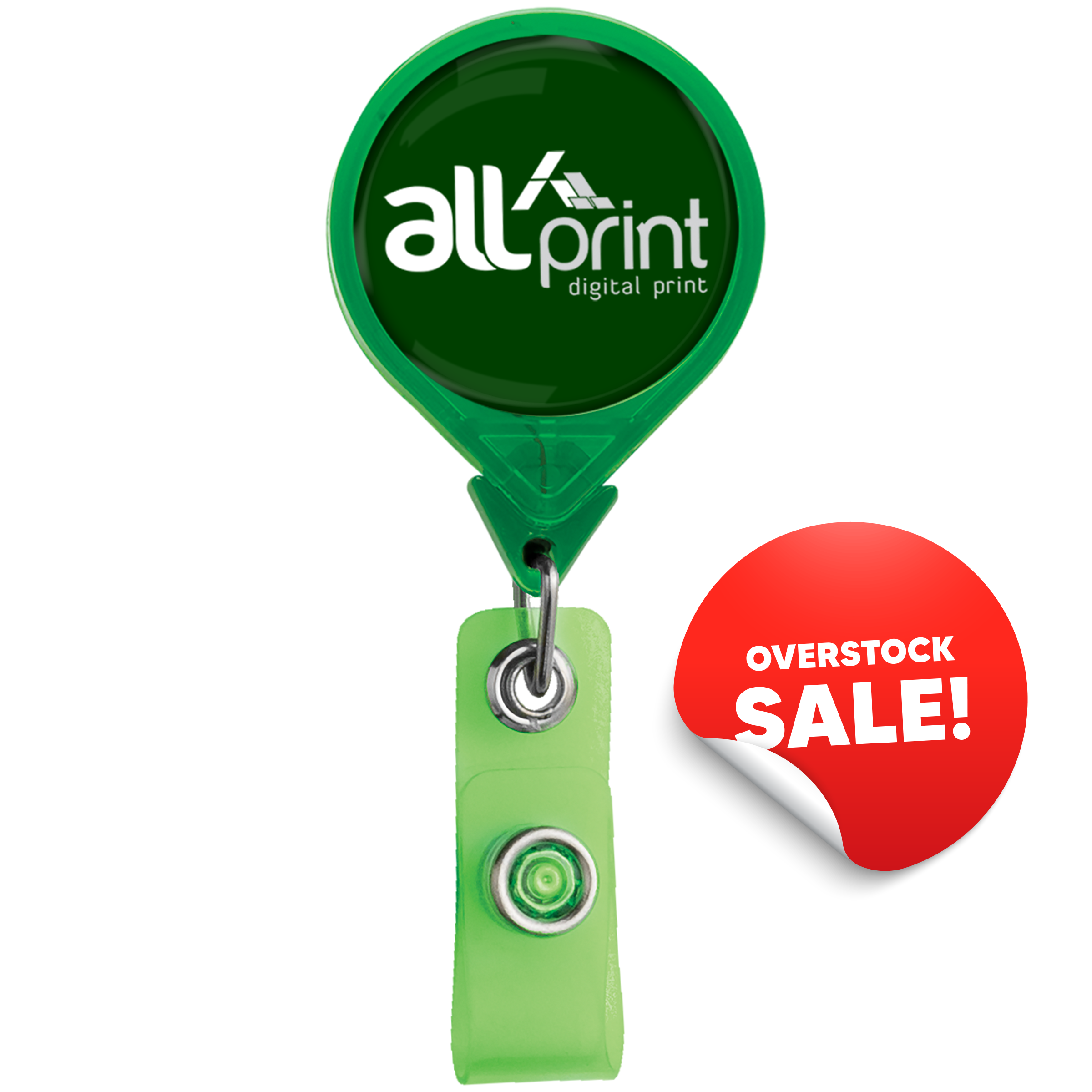 OVERSTOCK :: TBH44GR | JUMBO Translucent Round Badge Reel