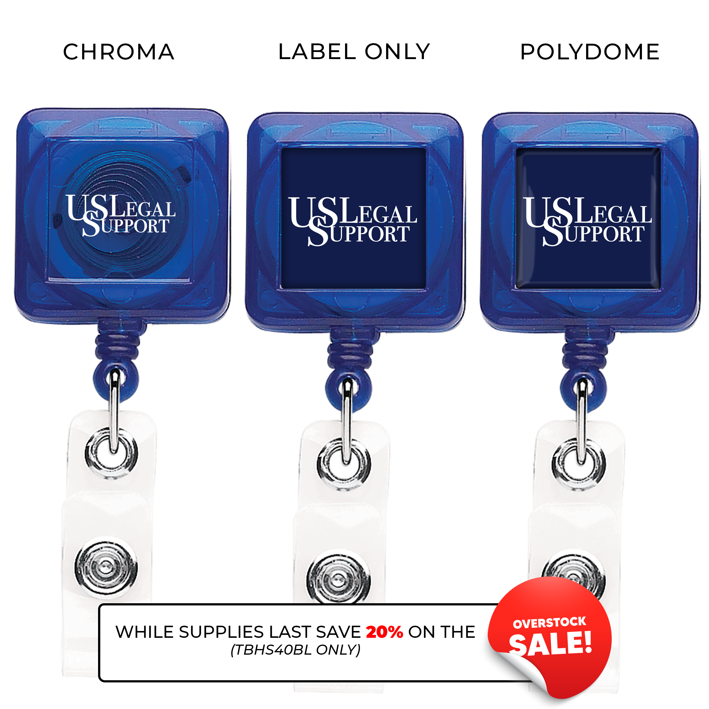 TBHS40 | BETTER Translucent Square Badge Reel