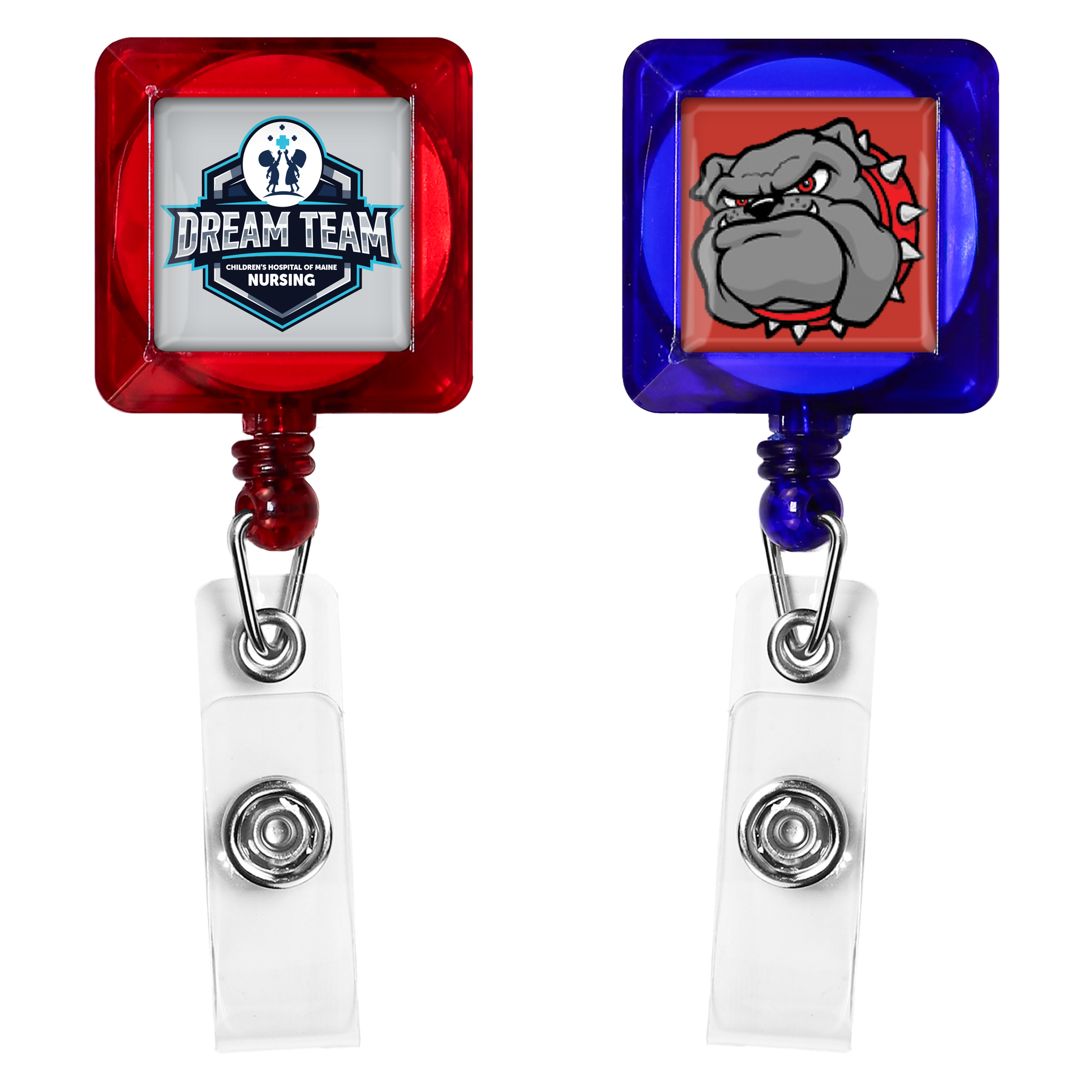 TBHS7 | GOOD Translucent Square Badge Reel