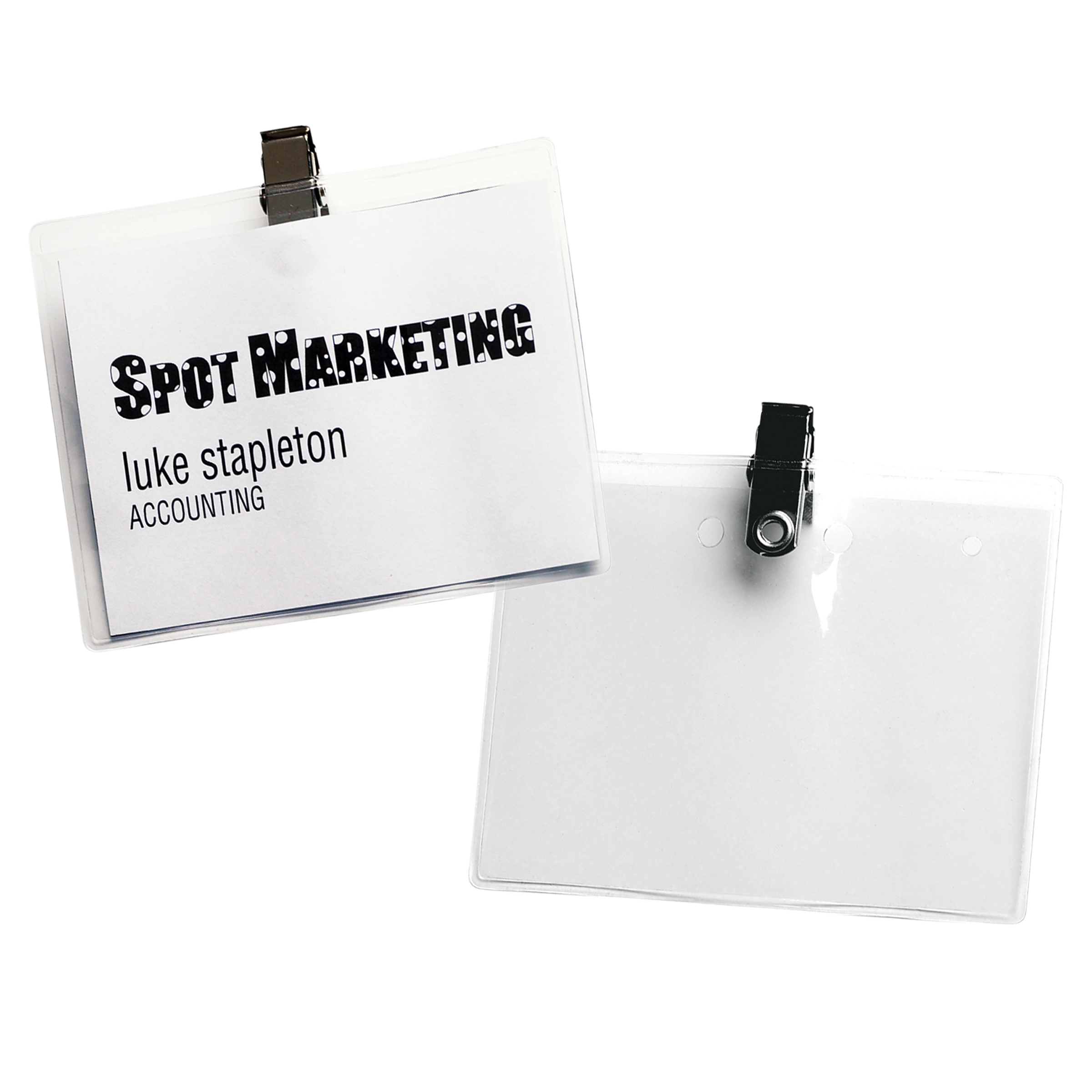 NB2 | Vinyl Name Badge Holder with Bulldog Clip