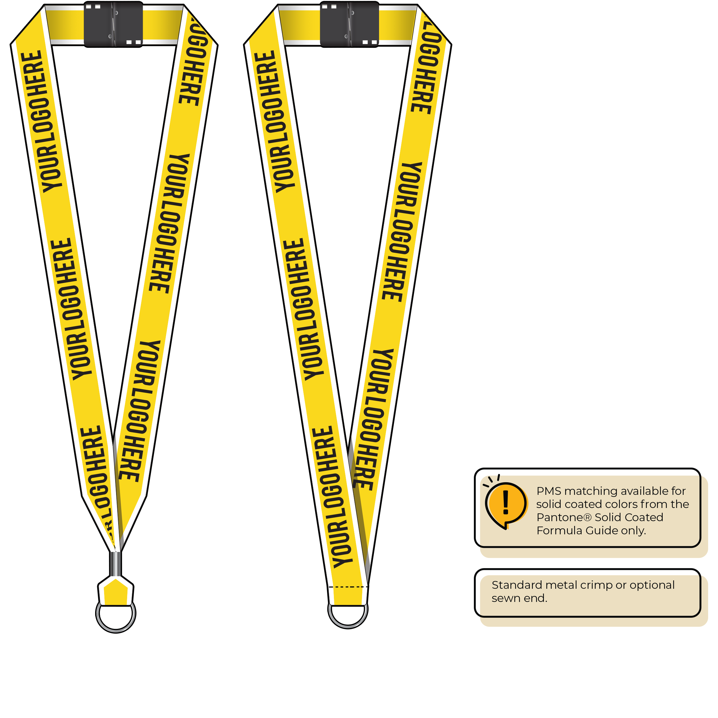 BHW014 | 1" White Border Silkscreen Lanyards