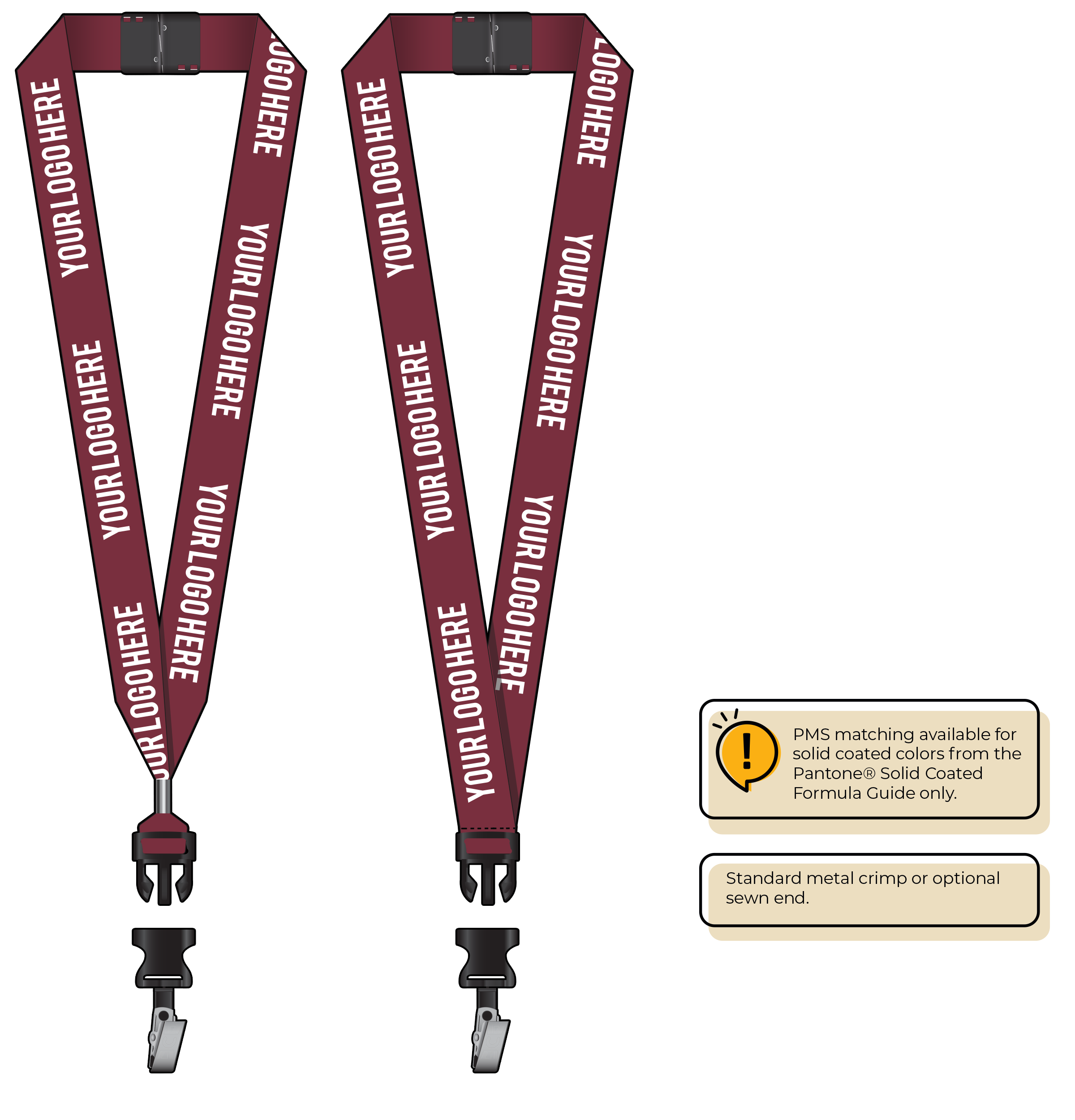 BH0014 | 1" MicroWeave Silkscreen Lanyards :: DETACH BUCKLE