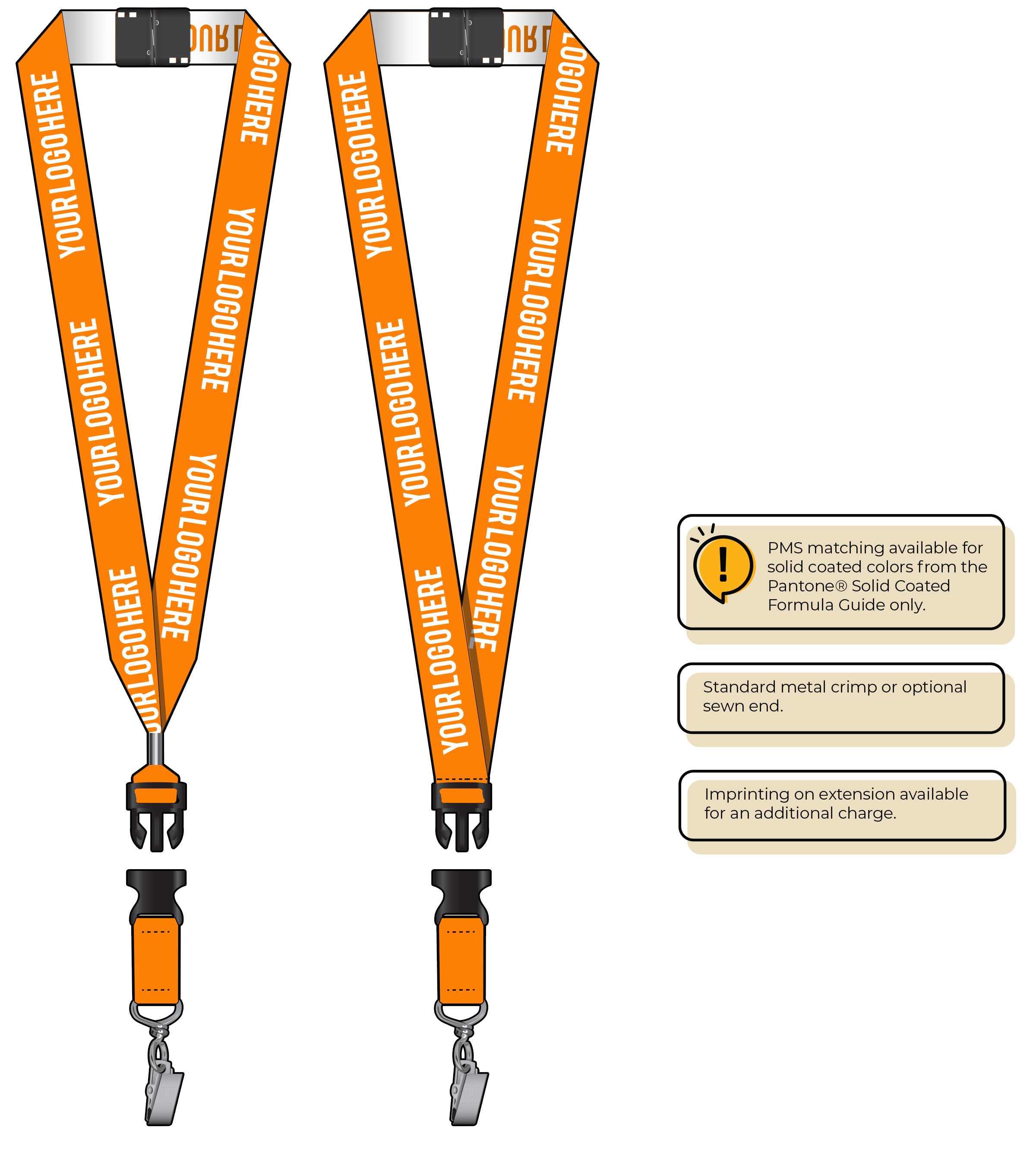 BH0024 | 1" Woven Lanyards :: DETACH BUCKLE WITH EXTENSION