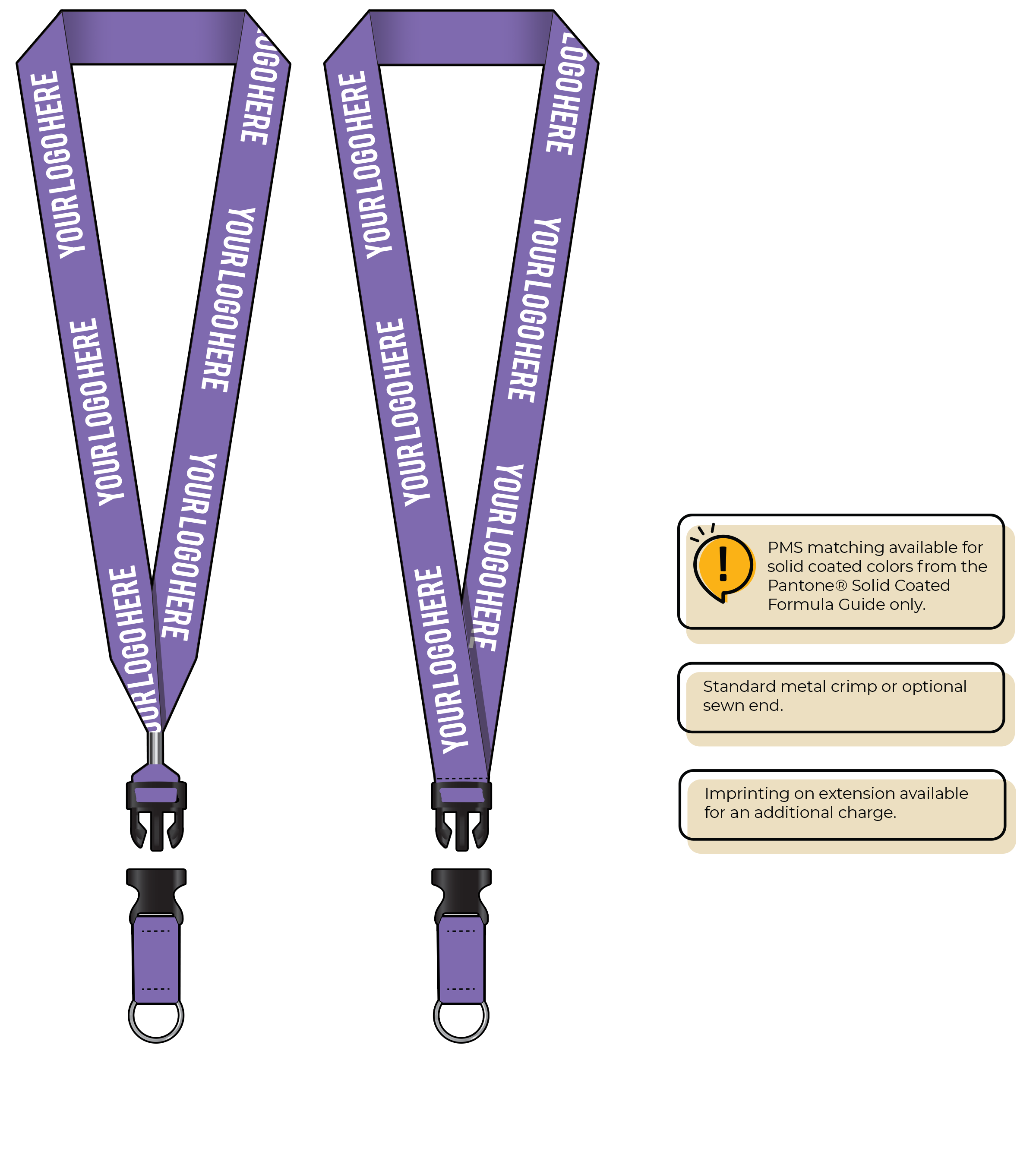 BHN014 | 1" Neon MicroWeave Silkscreen Lanyards :: DETACH BUCKLE WITH EXTENSION