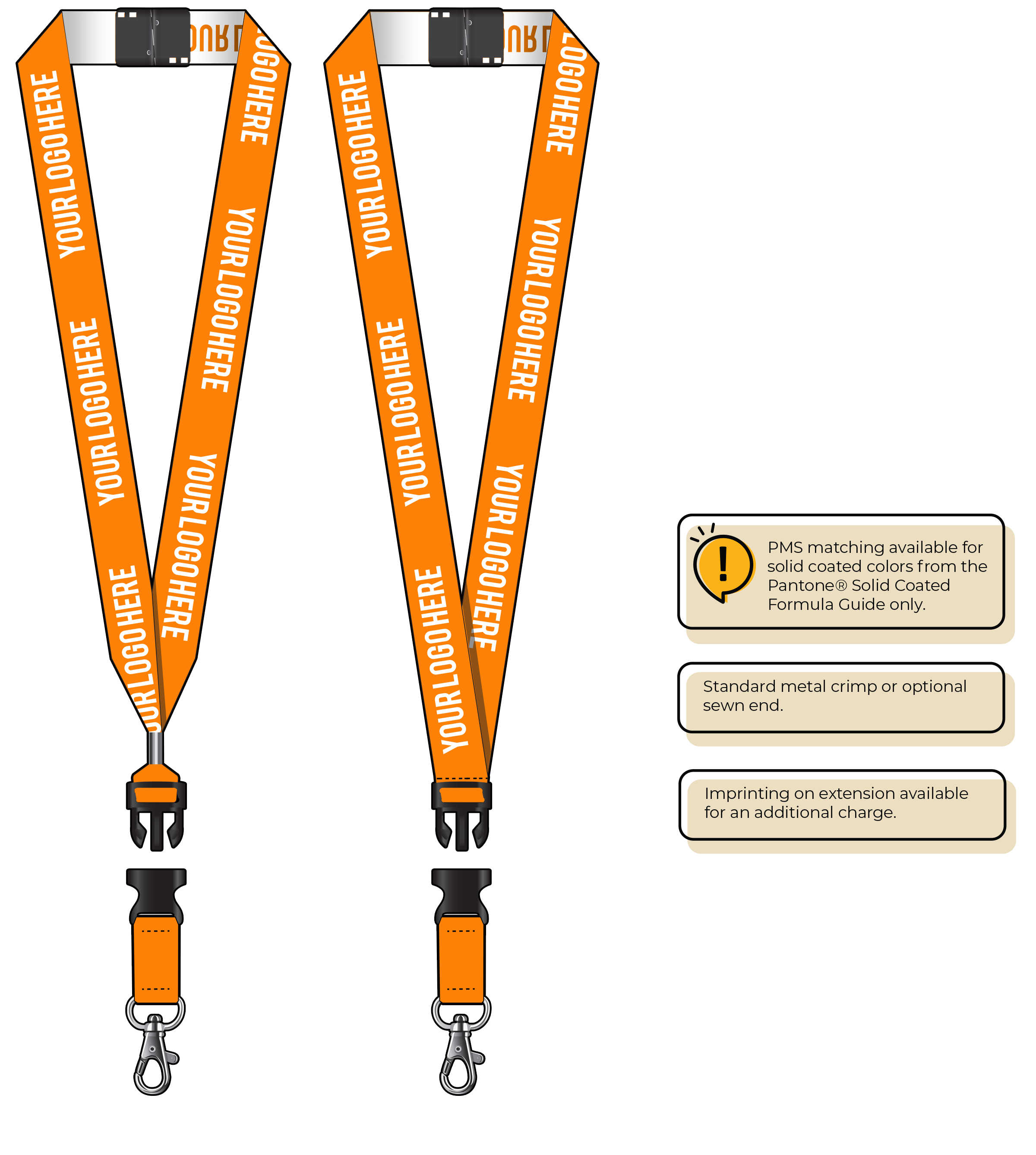 BH0024 | 1" Woven Lanyards :: DETACH BUCKLE WITH EXTENSION