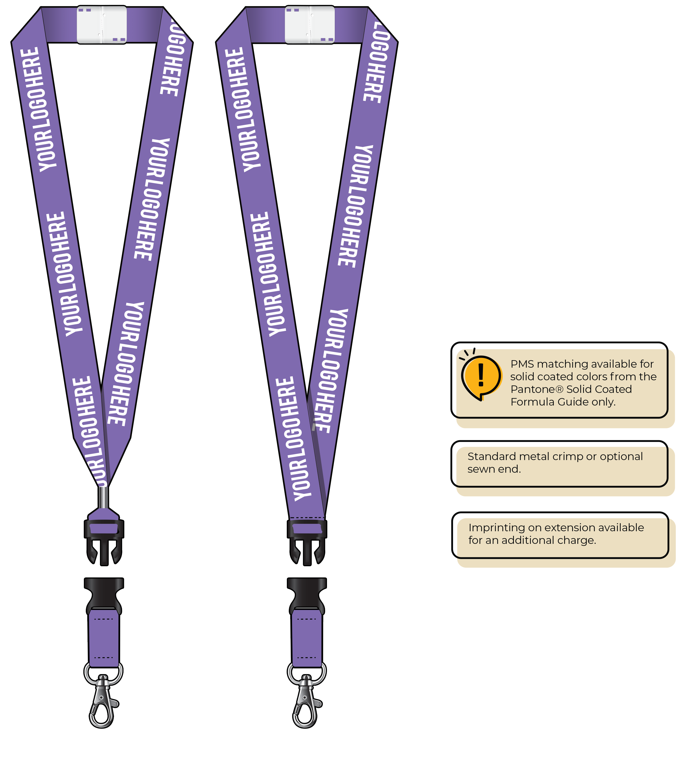 BHN014 | 1" Neon MicroWeave Silkscreen Lanyards :: DETACH BUCKLE WITH EXTENSION