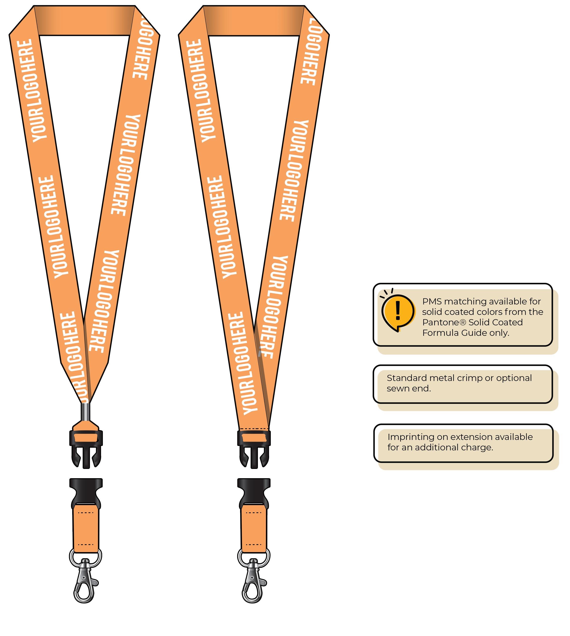 BHN014 | 1" Neon MicroWeave Silkscreen Lanyards :: DETACH BUCKLE WITH EXTENSION