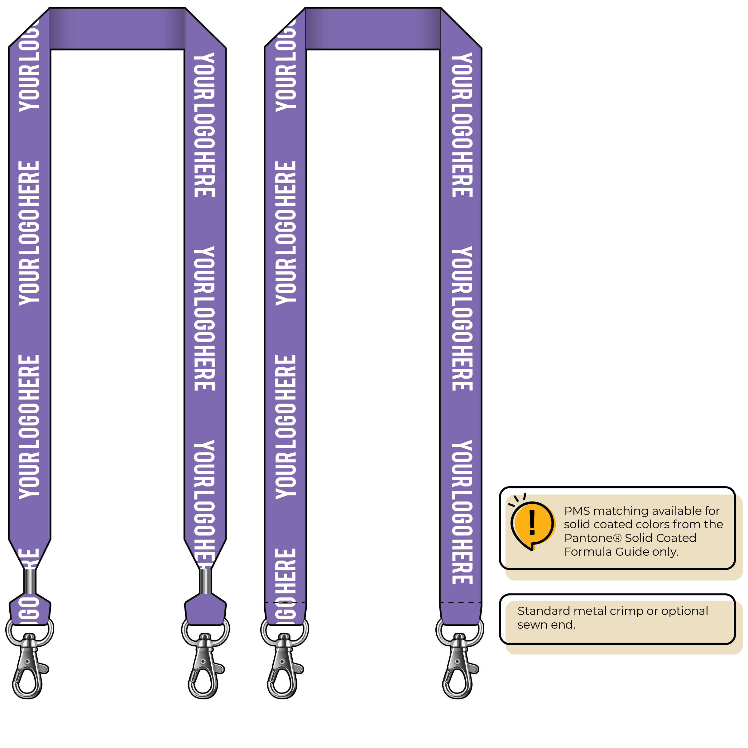 BHN014 | 1" Neon MicroWeave Silkscreen Lanyards :: DOUBLE ENDED