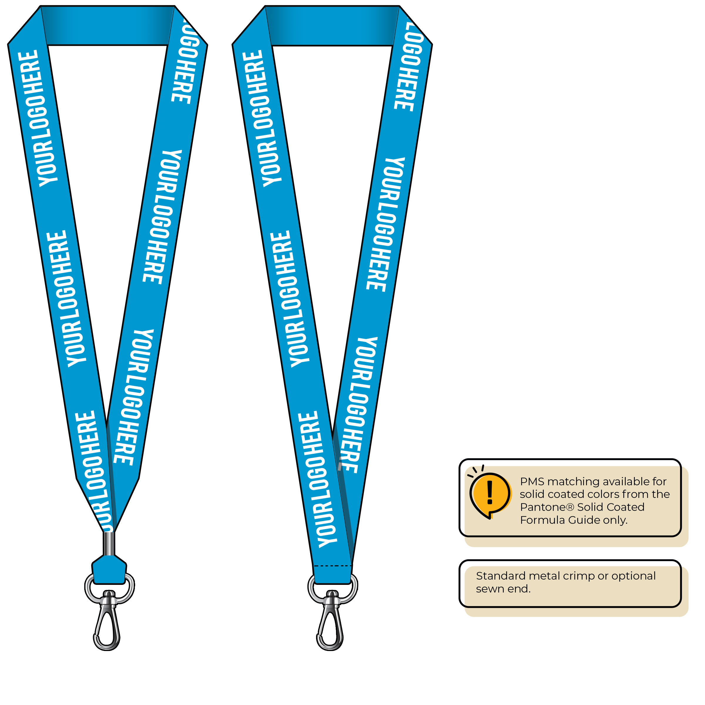 BHN014 | 1" Neon MicroWeave Silkscreen Lanyards :: NON-STANDARD END ATTACHMENTS