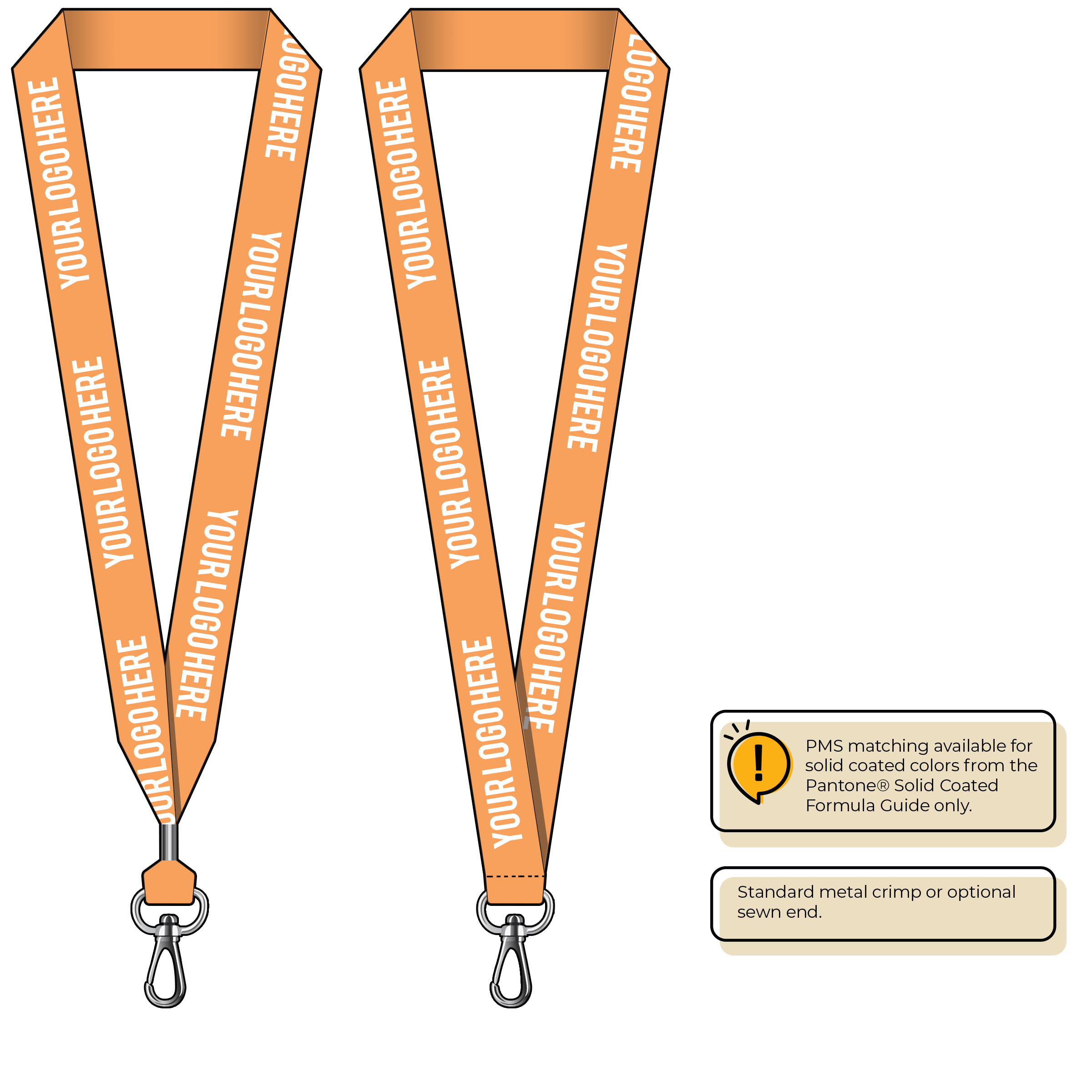 BHN014 | 1" Neon MicroWeave Silkscreen Lanyards :: NON-STANDARD END ATTACHMENTS