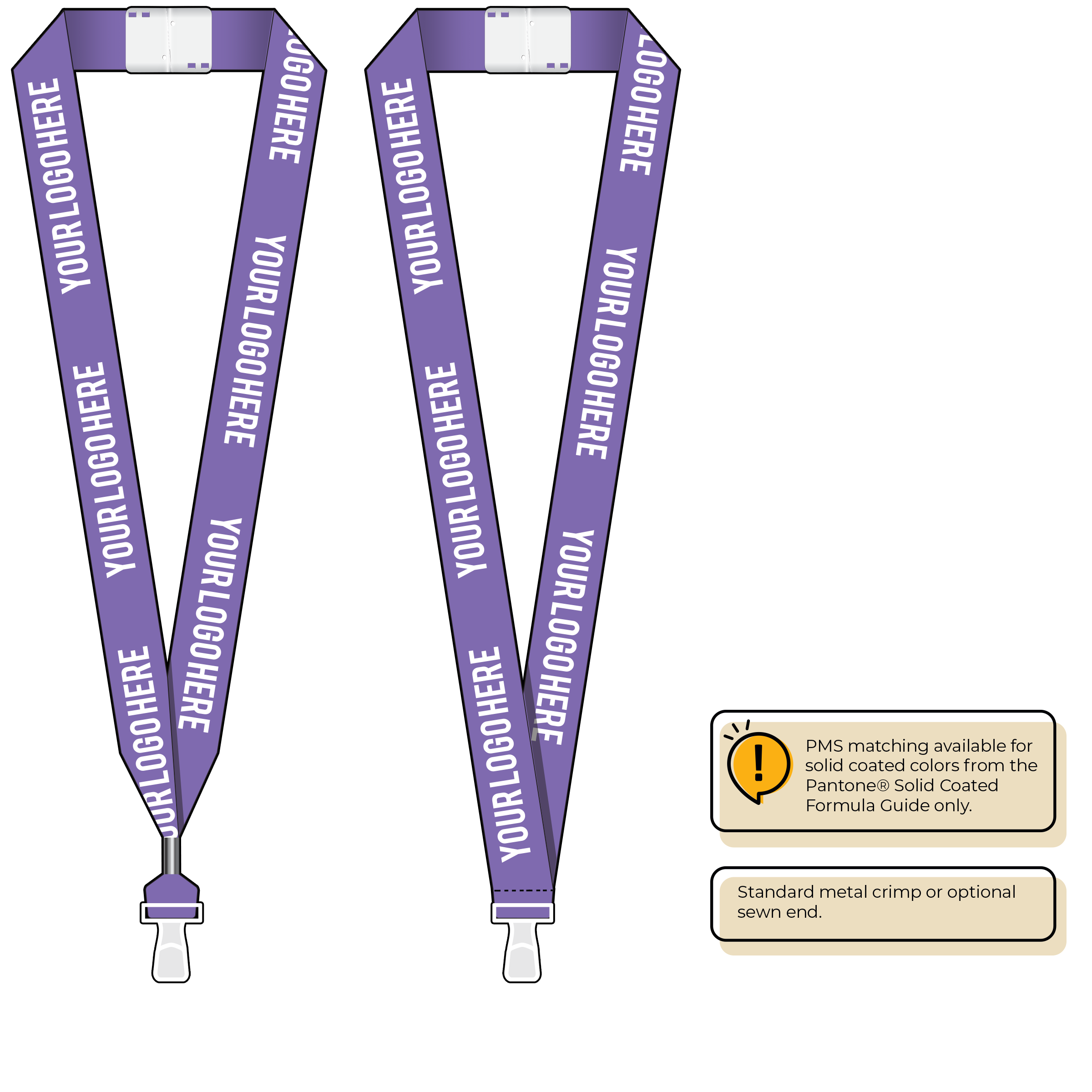 BHN014 | 1" Neon MicroWeave Silkscreen Lanyards :: STANDARD END ATTACHMENTS