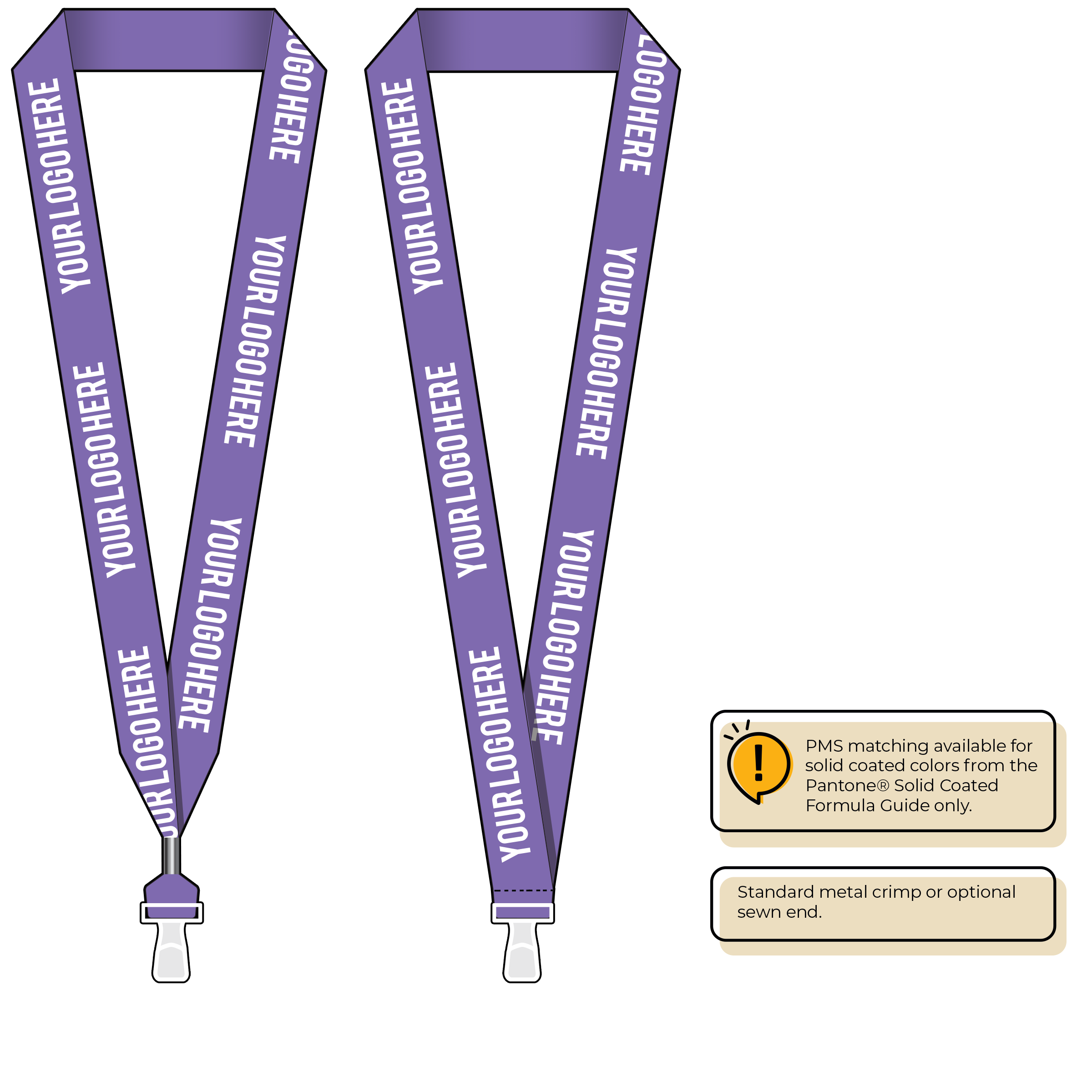 BHN014 | 1" Neon MicroWeave Silkscreen Lanyards :: STANDARD END ATTACHMENTS