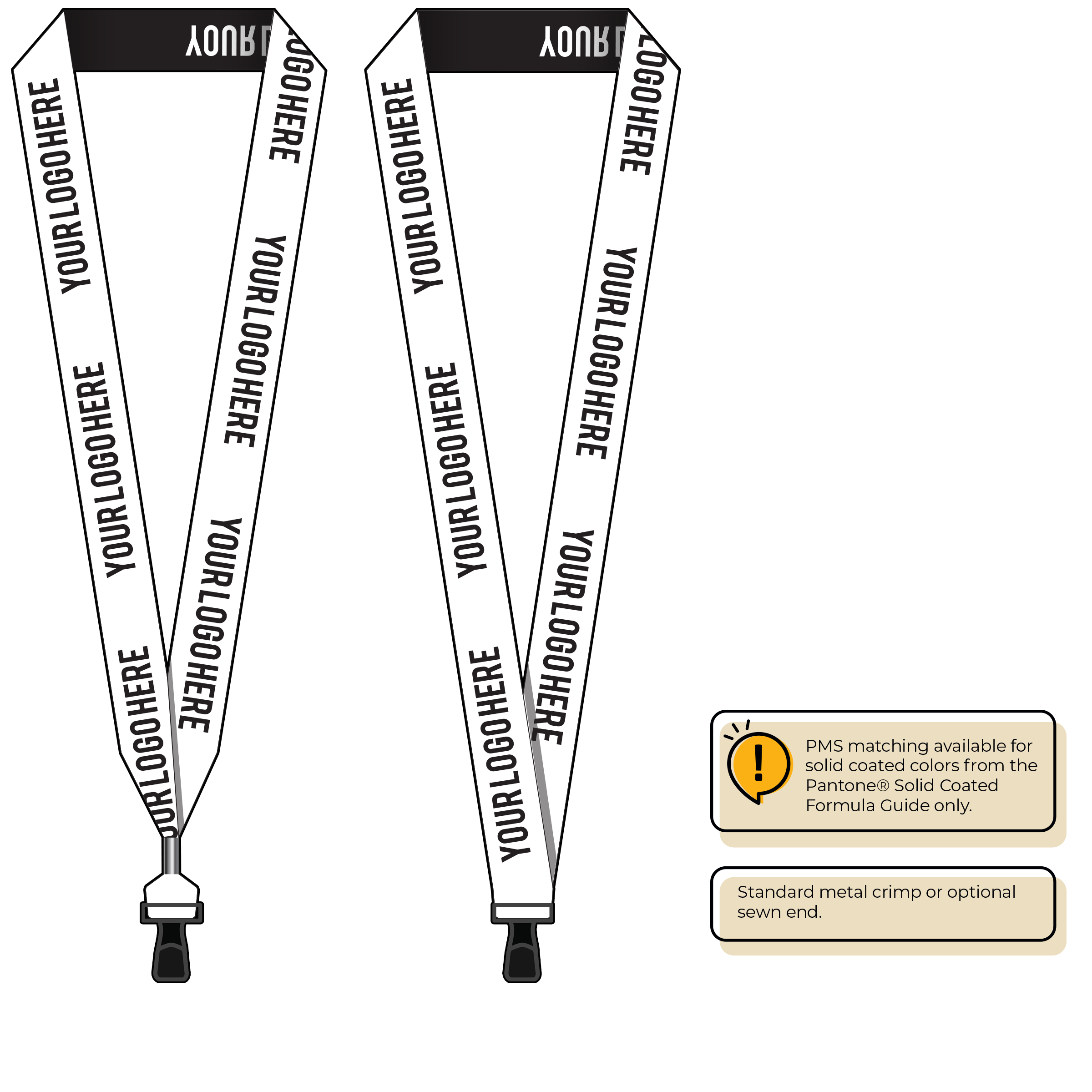 BH0024 | 1" Woven Lanyards :: STANDARD END ATTACHMENTS