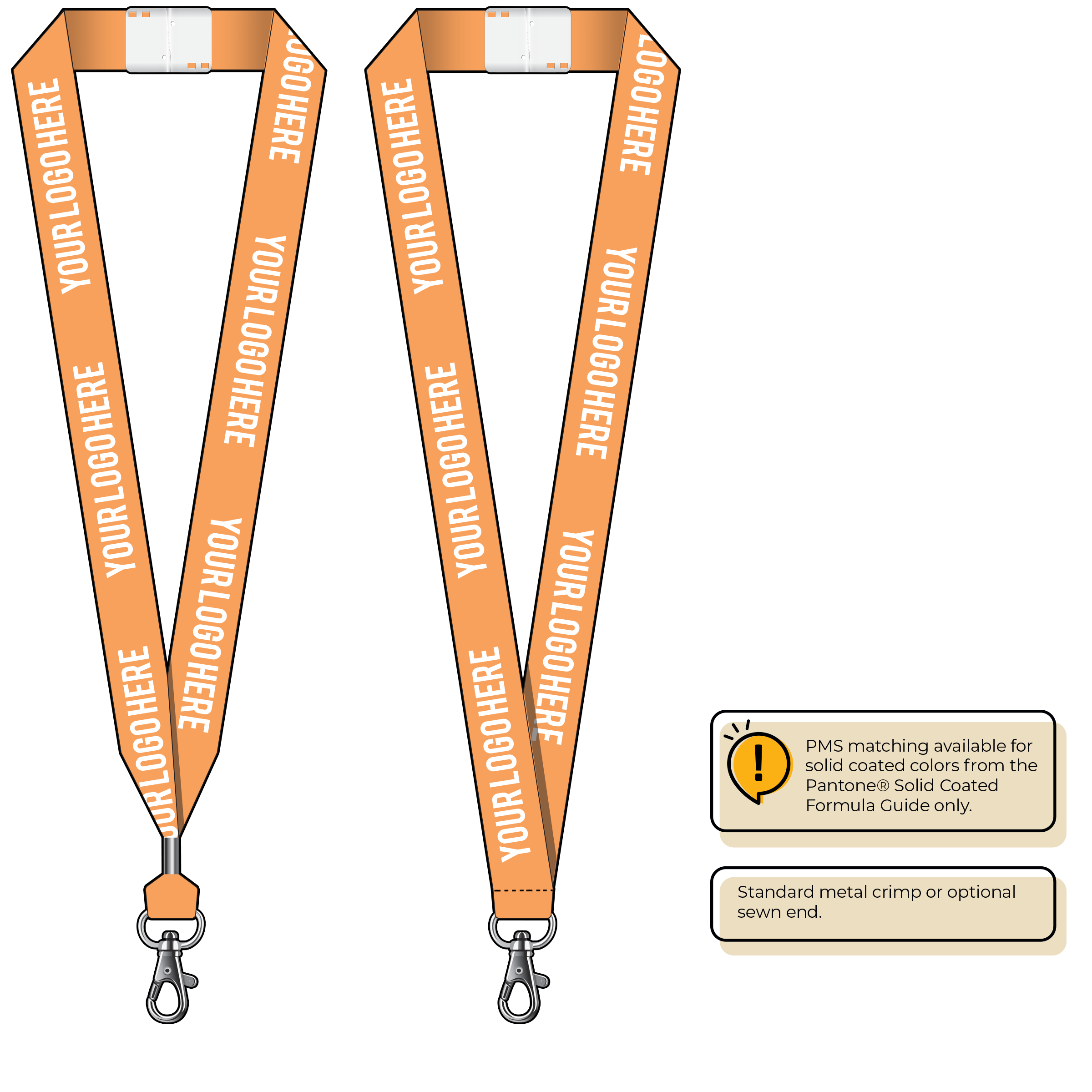 BHN014 | 1" Neon MicroWeave Silkscreen Lanyards :: STANDARD END ATTACHMENTS