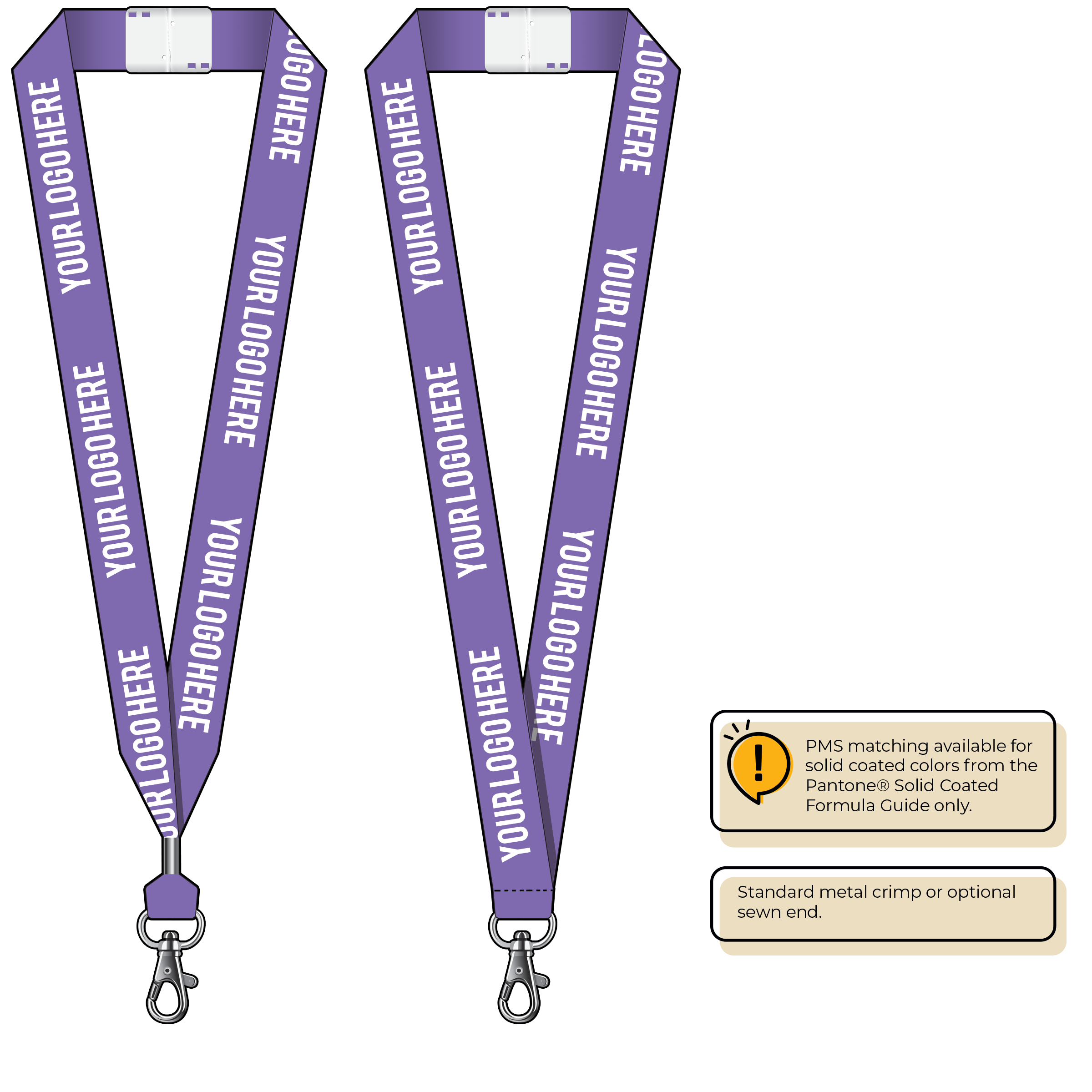 BHN014 | 1" Neon MicroWeave Silkscreen Lanyards :: STANDARD END ATTACHMENTS