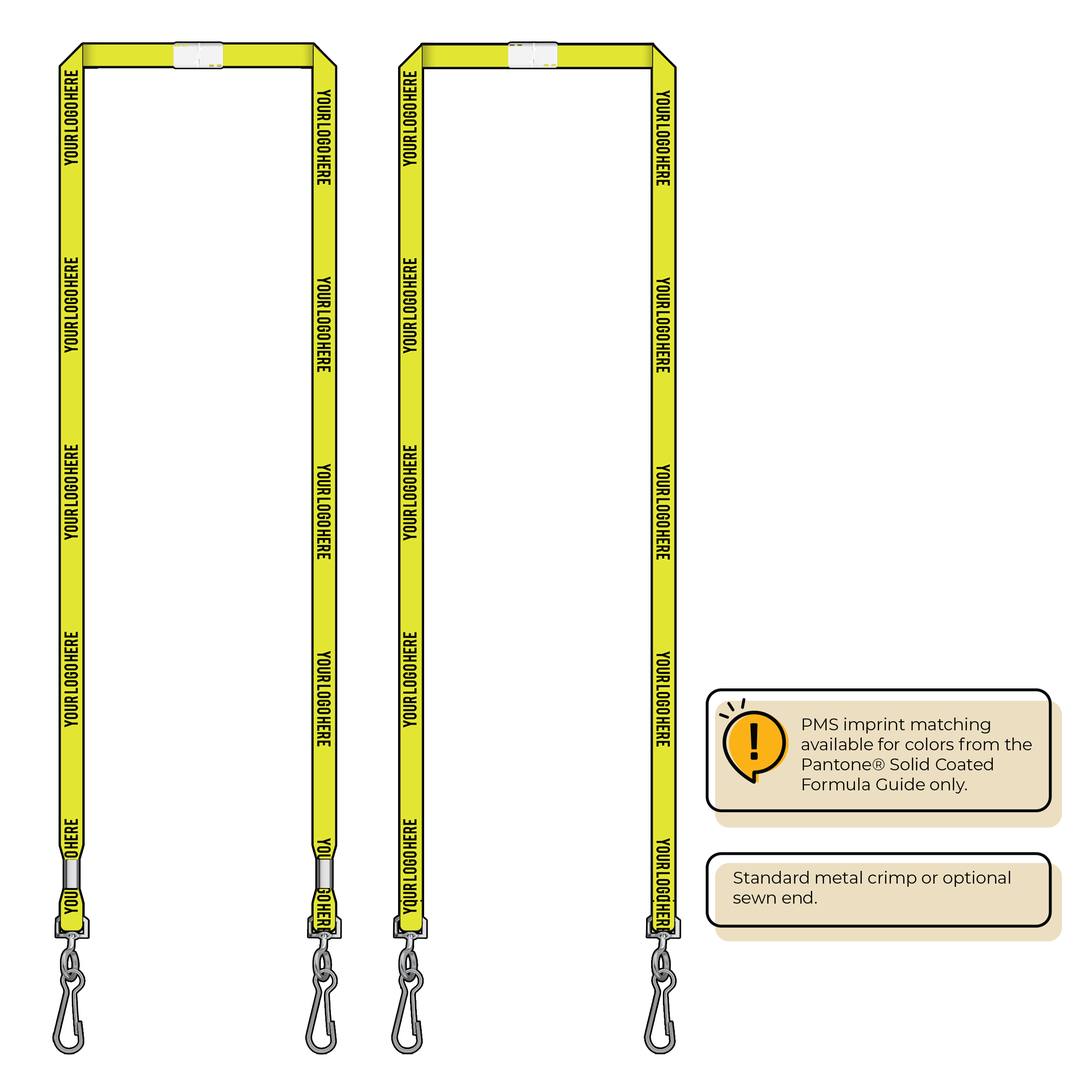 BHN011 | 3/8" Neon MicroWeave Silkscreen Lanyards :: DOUBLE ENDED