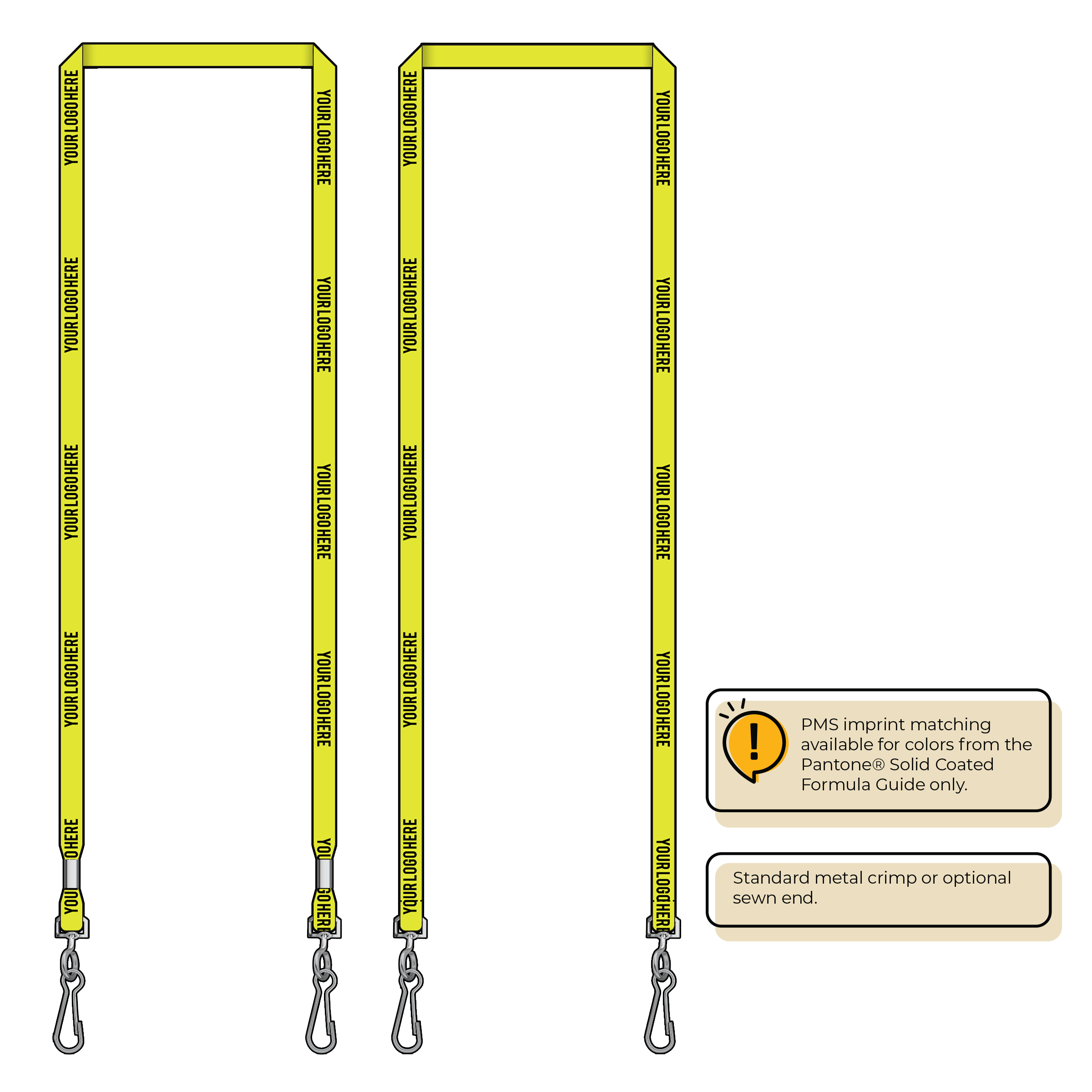 BHN011 | 3/8" Neon MicroWeave Silkscreen Lanyards :: DOUBLE ENDED