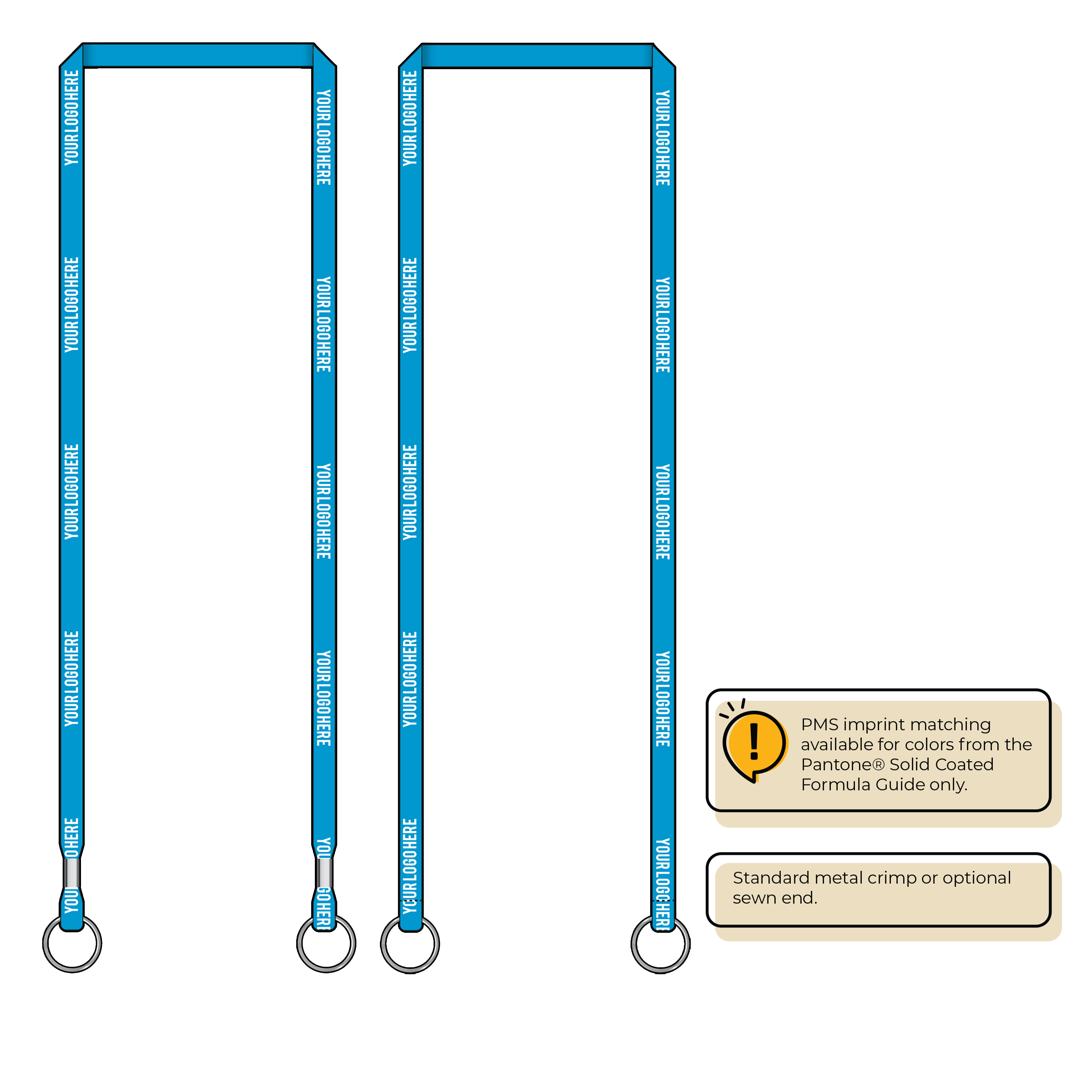 BHN011 | 3/8" Neon MicroWeave Silkscreen Lanyards :: DOUBLE ENDED