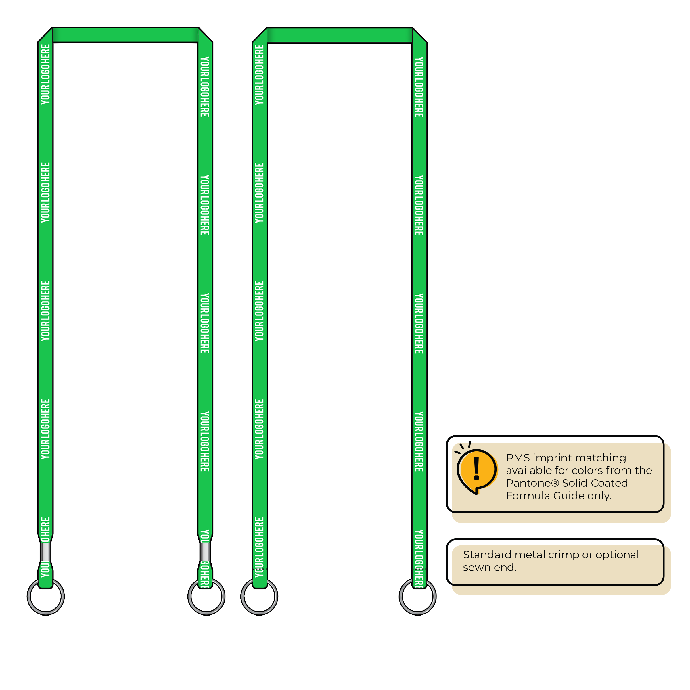 BHN011 | 3/8" Neon MicroWeave Silkscreen Lanyards :: DOUBLE ENDED