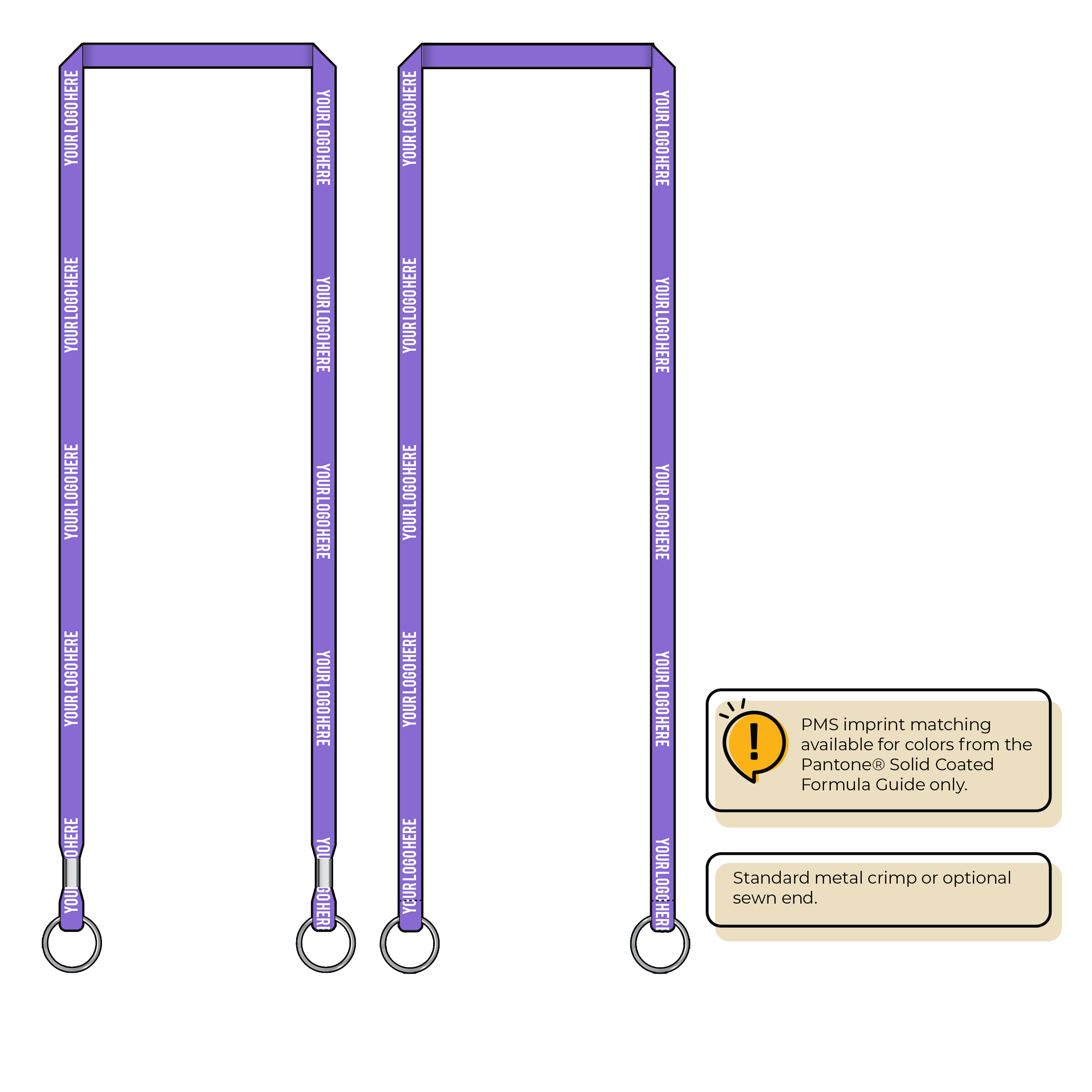BHN011 | 3/8" Neon MicroWeave Silkscreen Lanyards :: DOUBLE ENDED