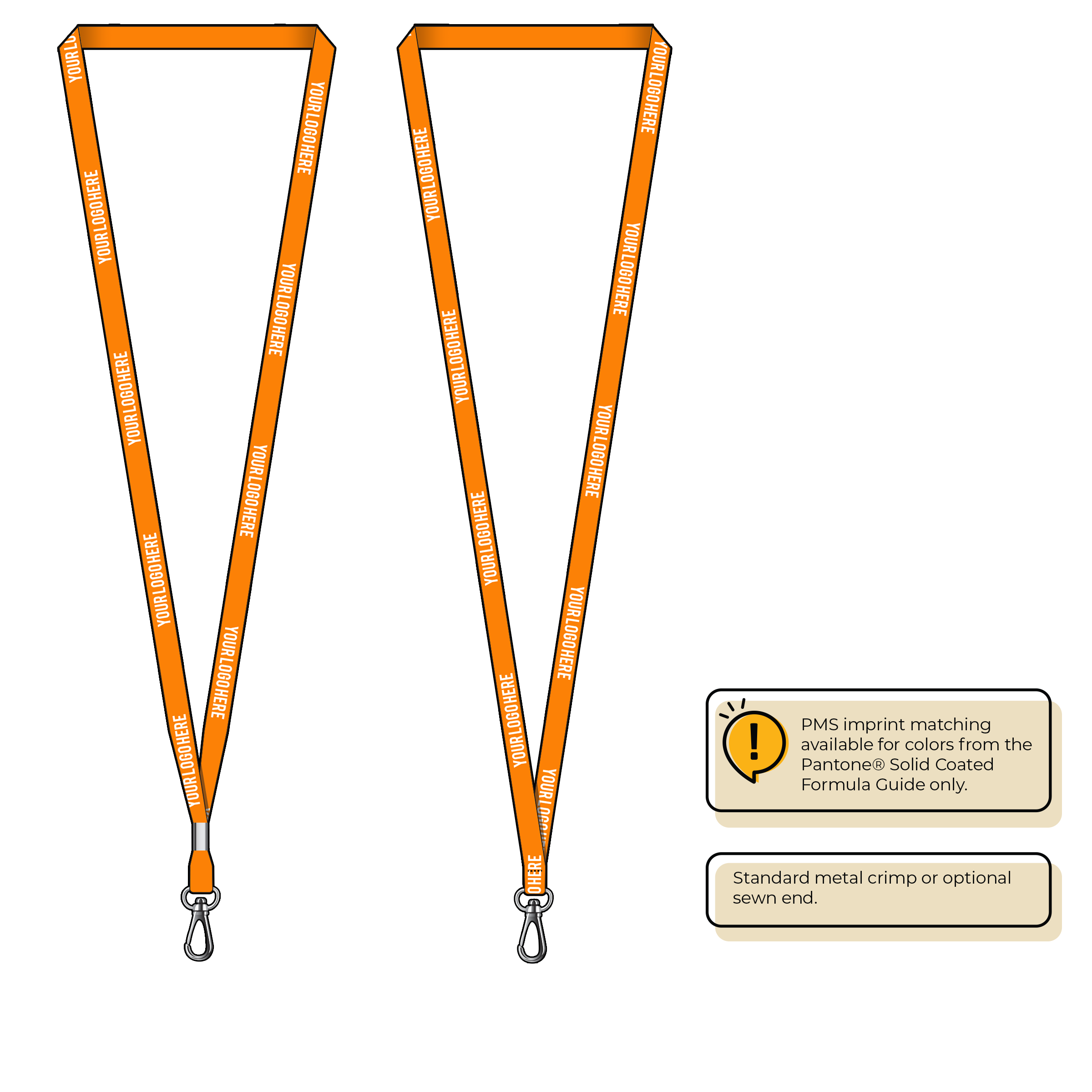 BH0011 | 3/8" MicroWeave Silkscreen Lanyards :: NON-STANDARD END ATTACHMENTS