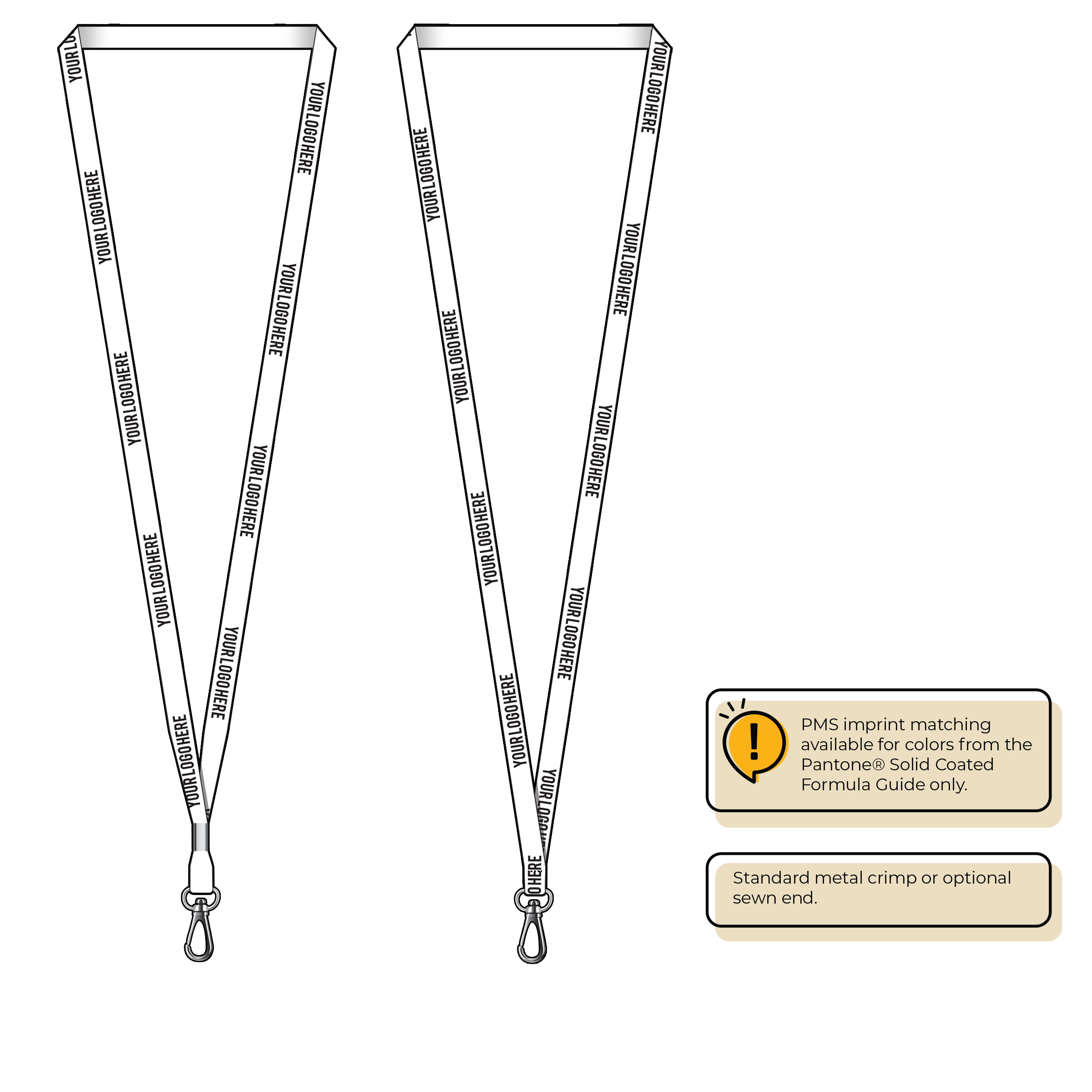 BH0011 | 3/8" MicroWeave Silkscreen Lanyards :: NON-STANDARD END ATTACHMENTS