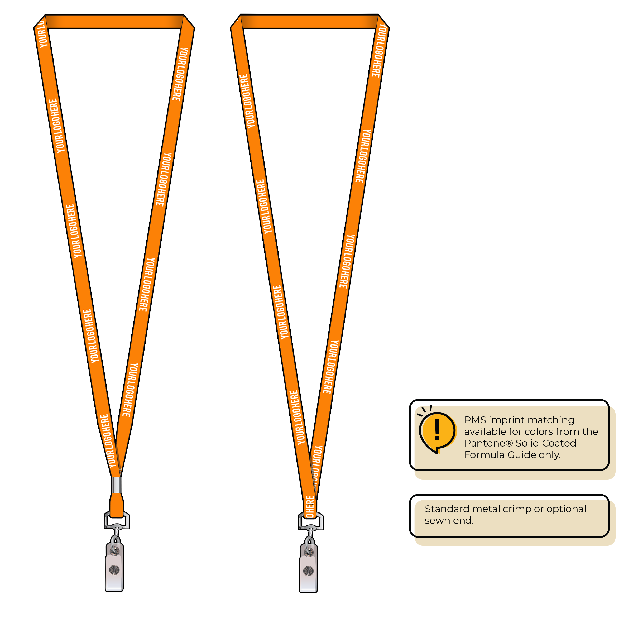 BH0011 | 3/8" MicroWeave Silkscreen Lanyards :: NON-STANDARD END ATTACHMENTS