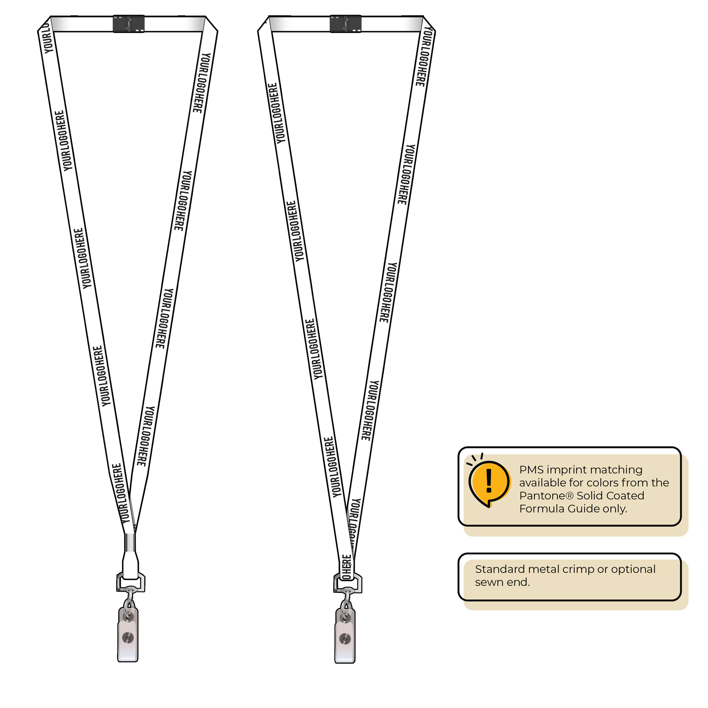 BH0011 | 3/8" MicroWeave Silkscreen Lanyards :: NON-STANDARD END ATTACHMENTS