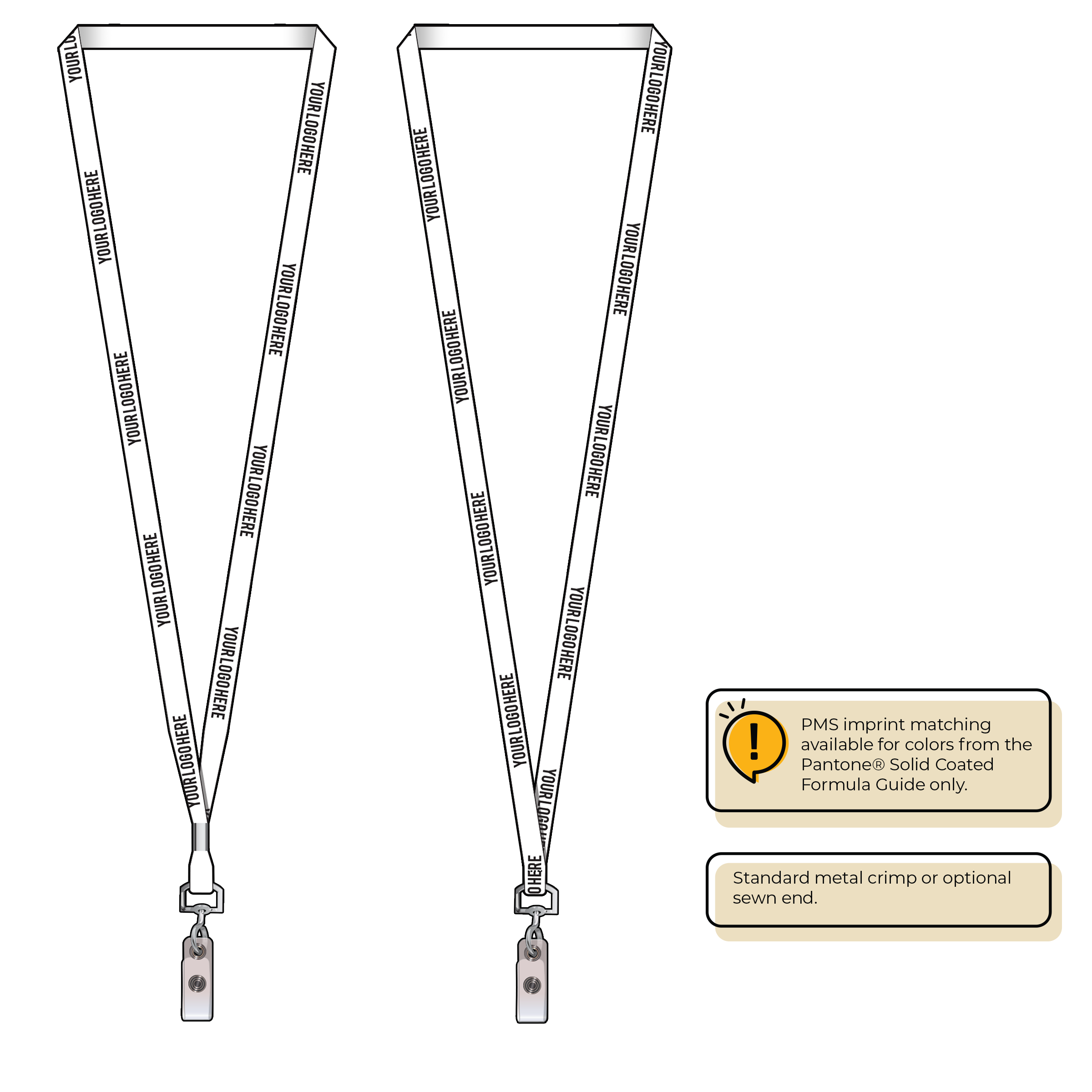 BH0011 | 3/8" MicroWeave Silkscreen Lanyards :: NON-STANDARD END ATTACHMENTS