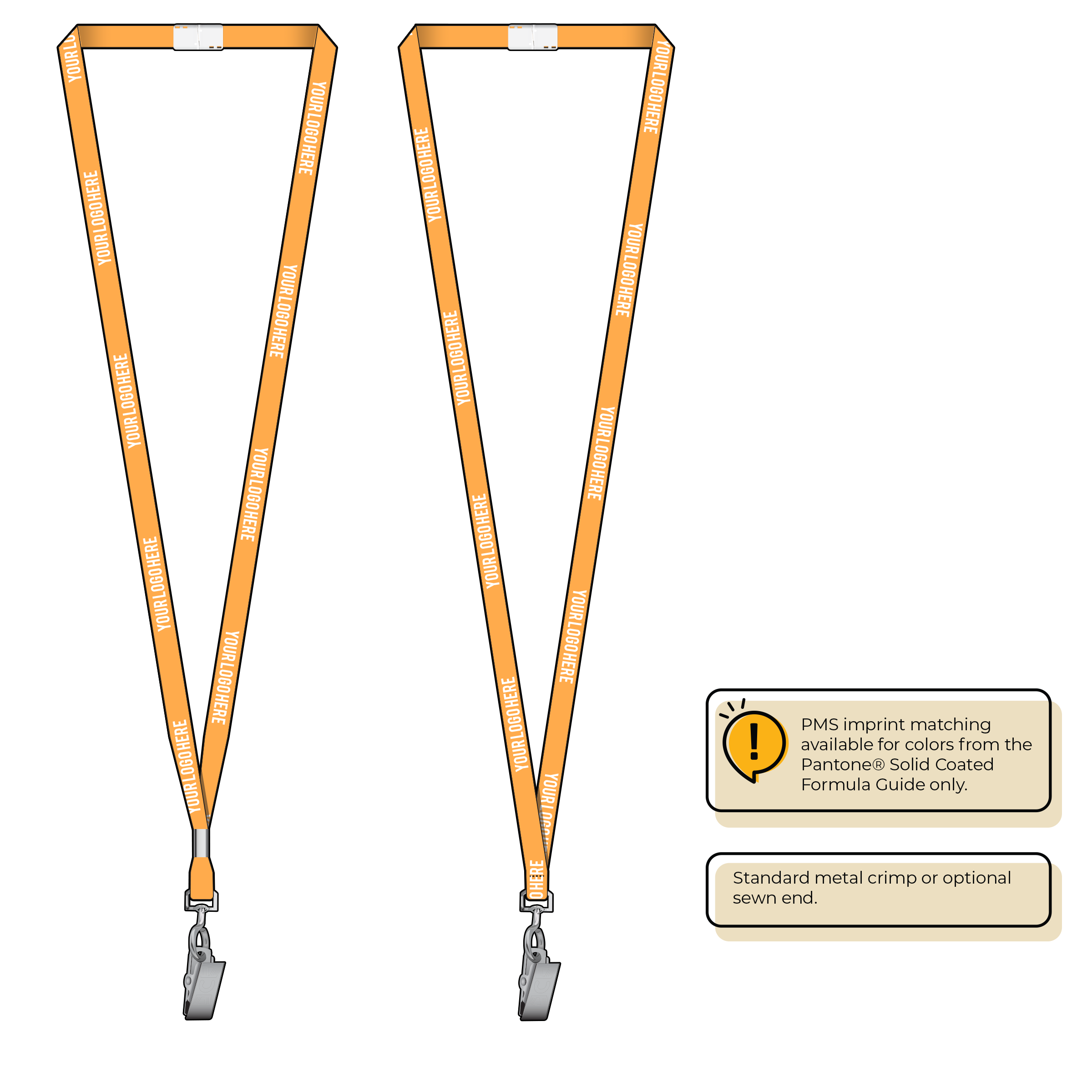 BHN011 | 3/8" Neon MicroWeave Silkscreen Lanyards :: STANDARD END ATTACHMENTS