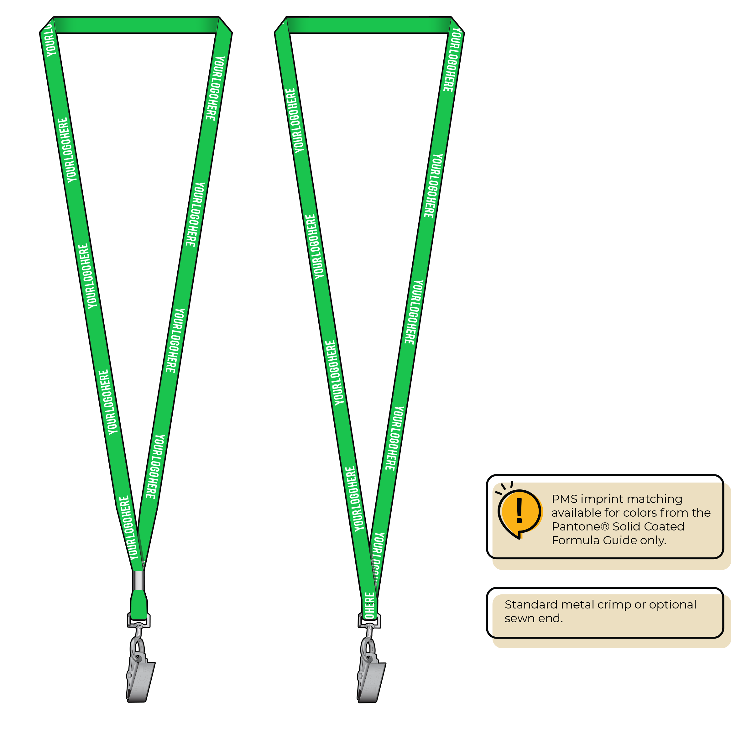 BHN011 | 3/8" Neon MicroWeave Silkscreen Lanyards :: STANDARD END ATTACHMENTS
