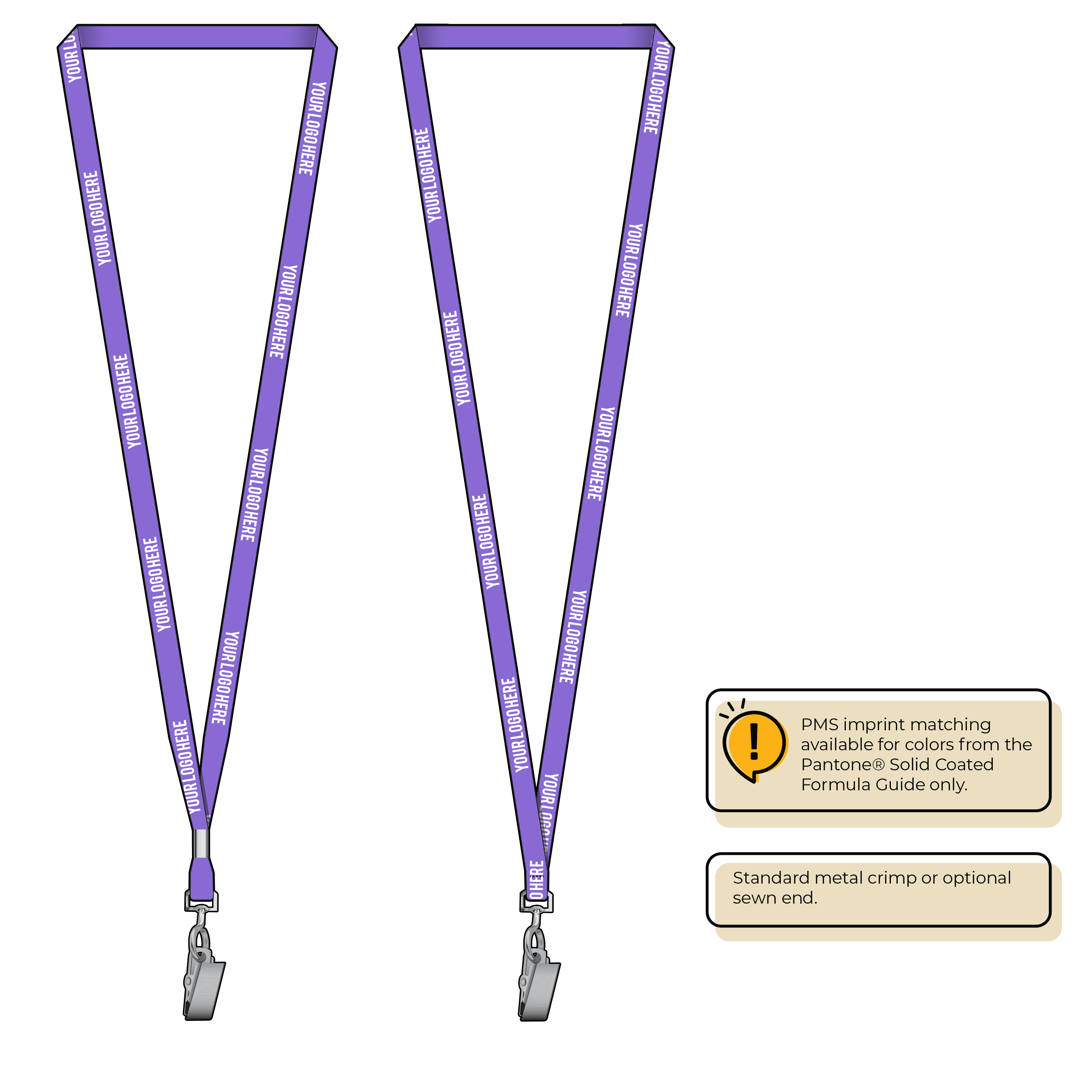 BHN011 | 3/8" Neon MicroWeave Silkscreen Lanyards :: STANDARD END ATTACHMENTS