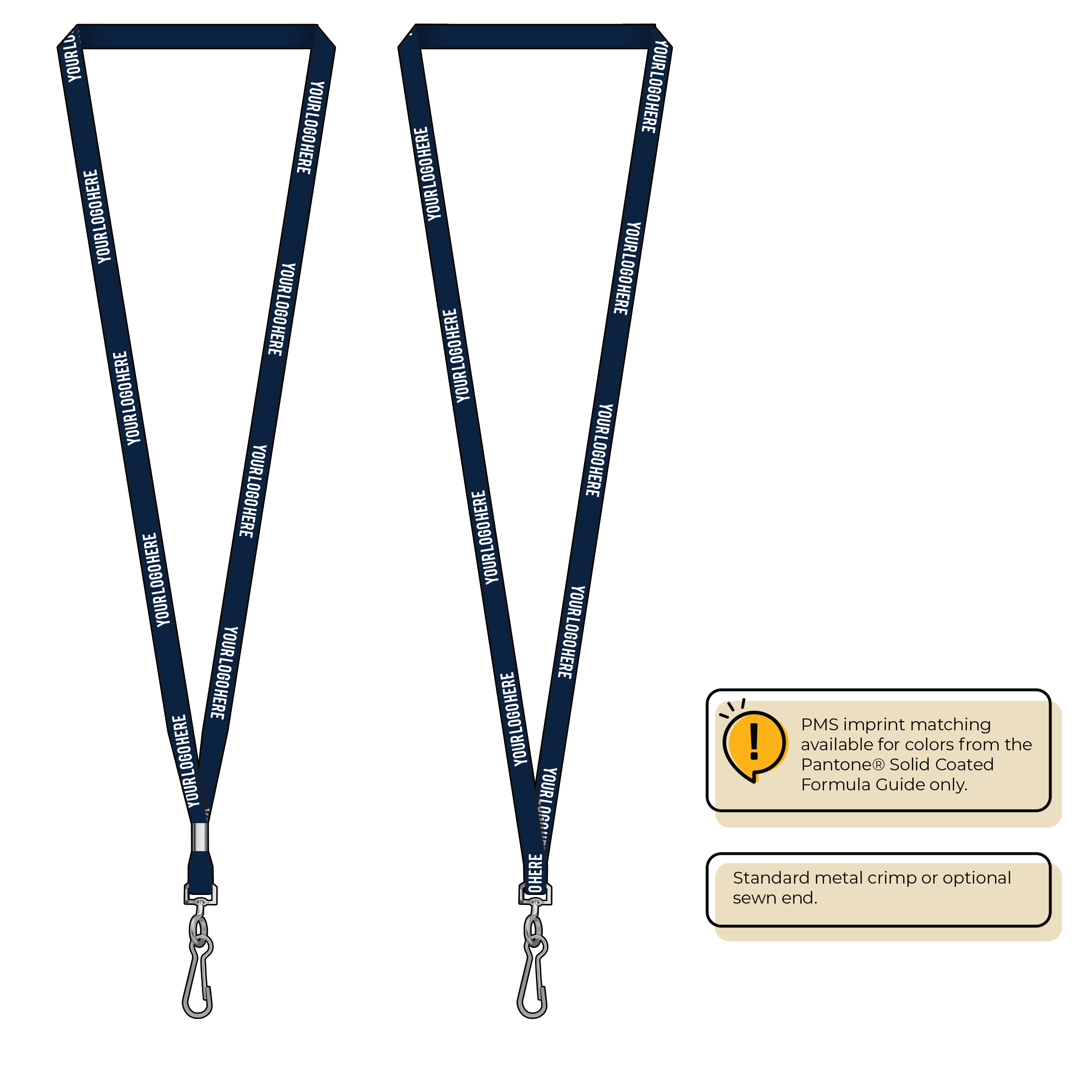 BH0011 | 3/8" MicroWeave Silkscreen Lanyards :: STANDARD END ATTACHMENTS